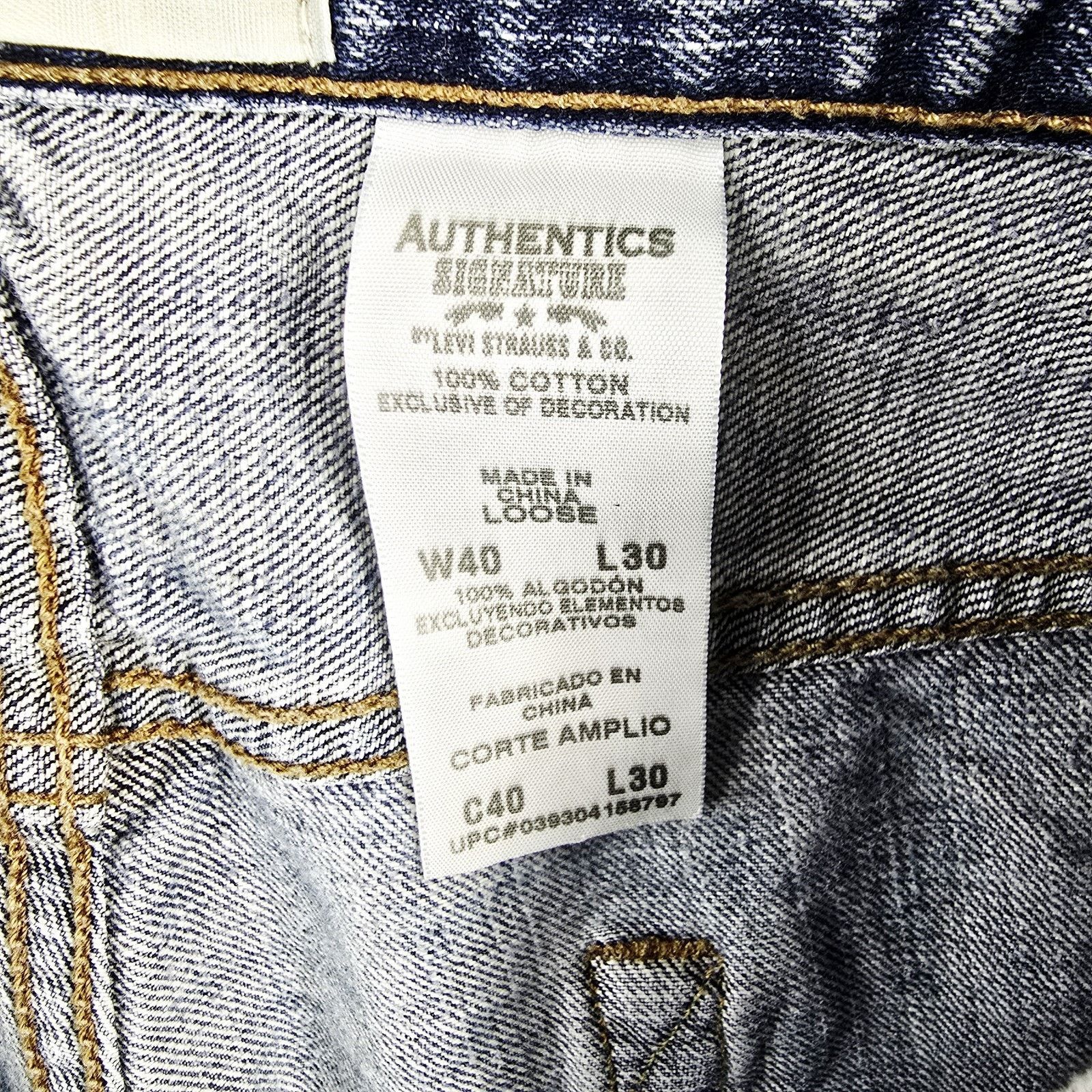 Levi's Levis Authentics Signature Jeans Mens 40x30 Blue Loose Fit Size US 40 / EU 56 - 6 Thumbnail