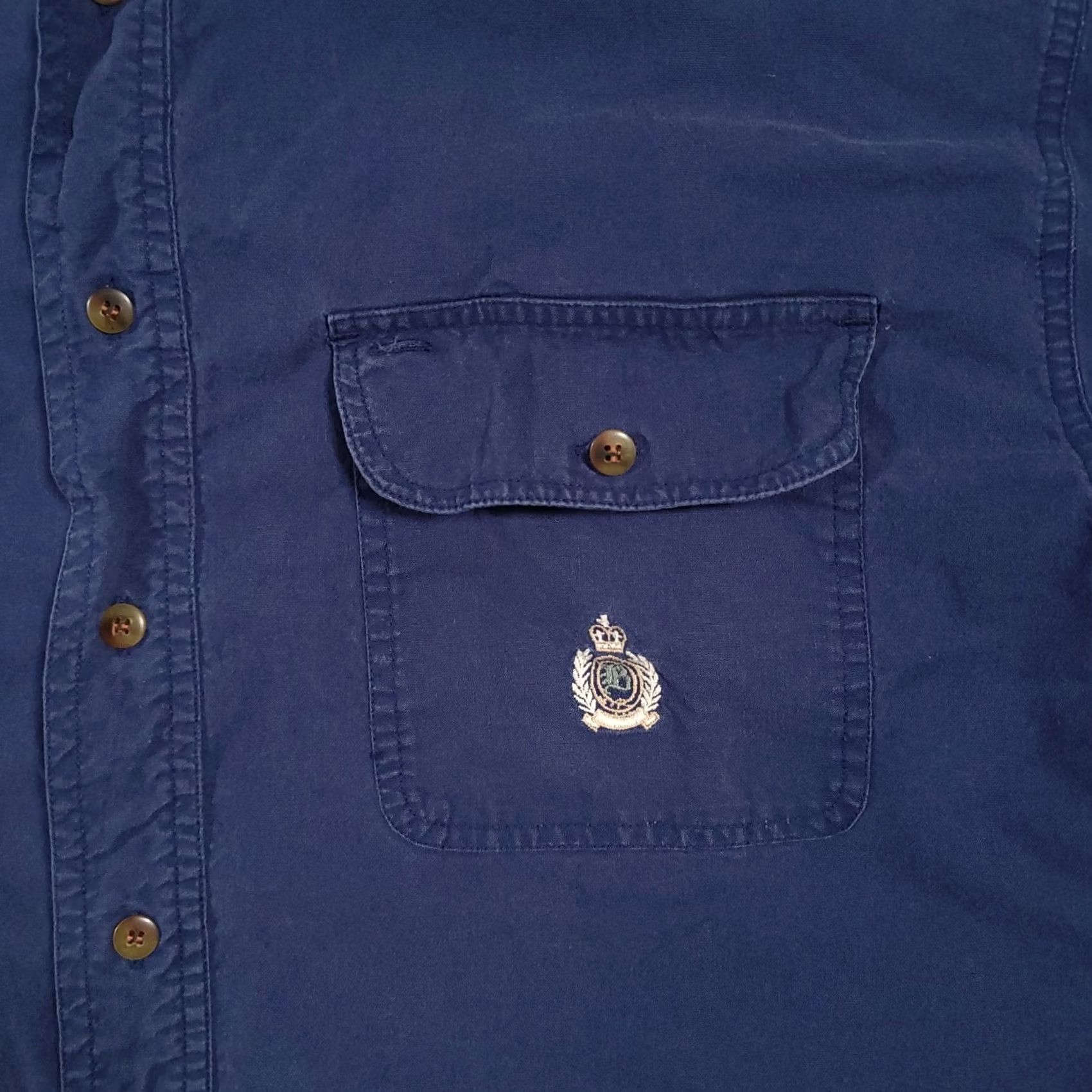 Bugle Boy VINTAGE Bugle Boy Company Navy Blue Button-Down Shirt Mens 2XL Crest Logo Shirt Size US XXL / EU 58 / 5 - 5 Thumbnail