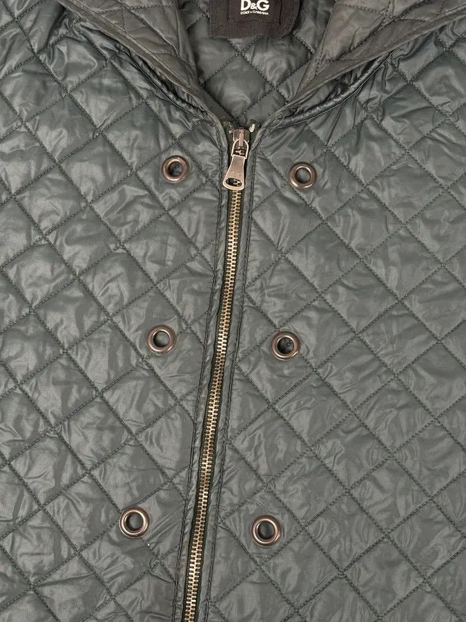 Dolce & Gabbana 2010s Dolce & Gabbana Dark Green Quilted Hooded Nylon Vest Size US M / EU 48-50 / 2 - 9 Thumbnail