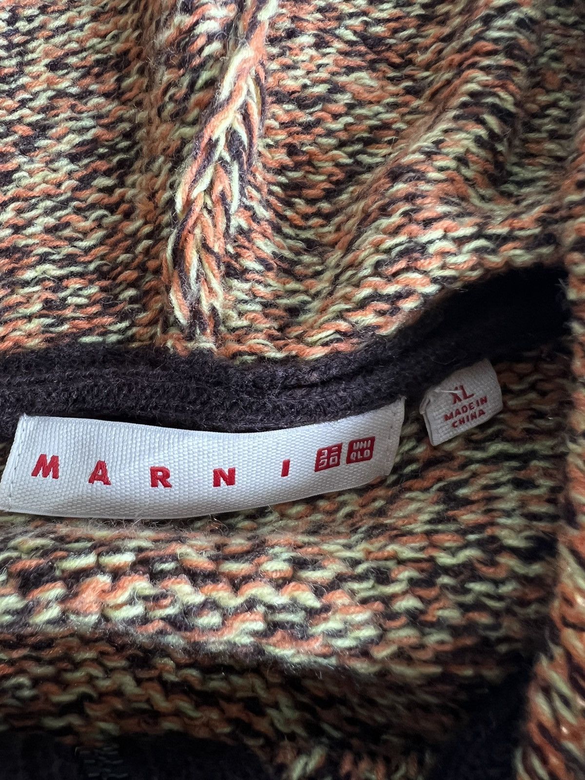 Marni MARNI Multi Color Cable Knit Oversized Baggy Zipper Hoodie Size US XL / EU 56 / 4 - 6 Thumbnail