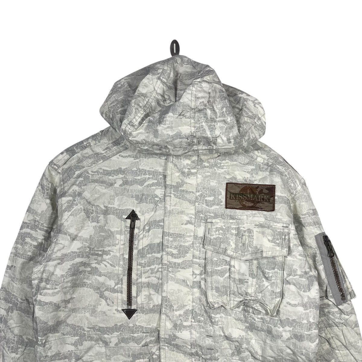 Vintage Kissmark Snowboard Ski Jacket Grey Camo Hooded Technical Size US S / EU 44-46 / 1 - 2 Thumbnail
