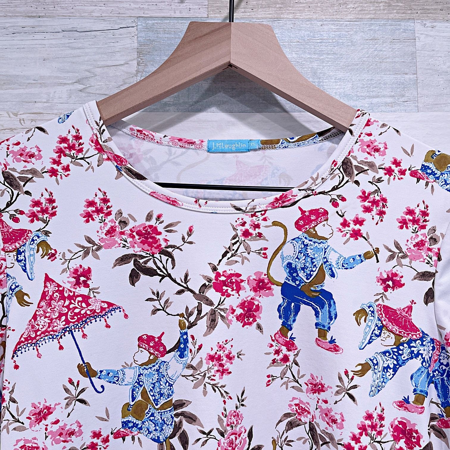 J.McLaughlin J MCLAUGHLIN Floral Asian Painting 3/4 Sleeve Top Womens XS Size XS / US 0-2 / IT 36-38 - 3 Thumbnail