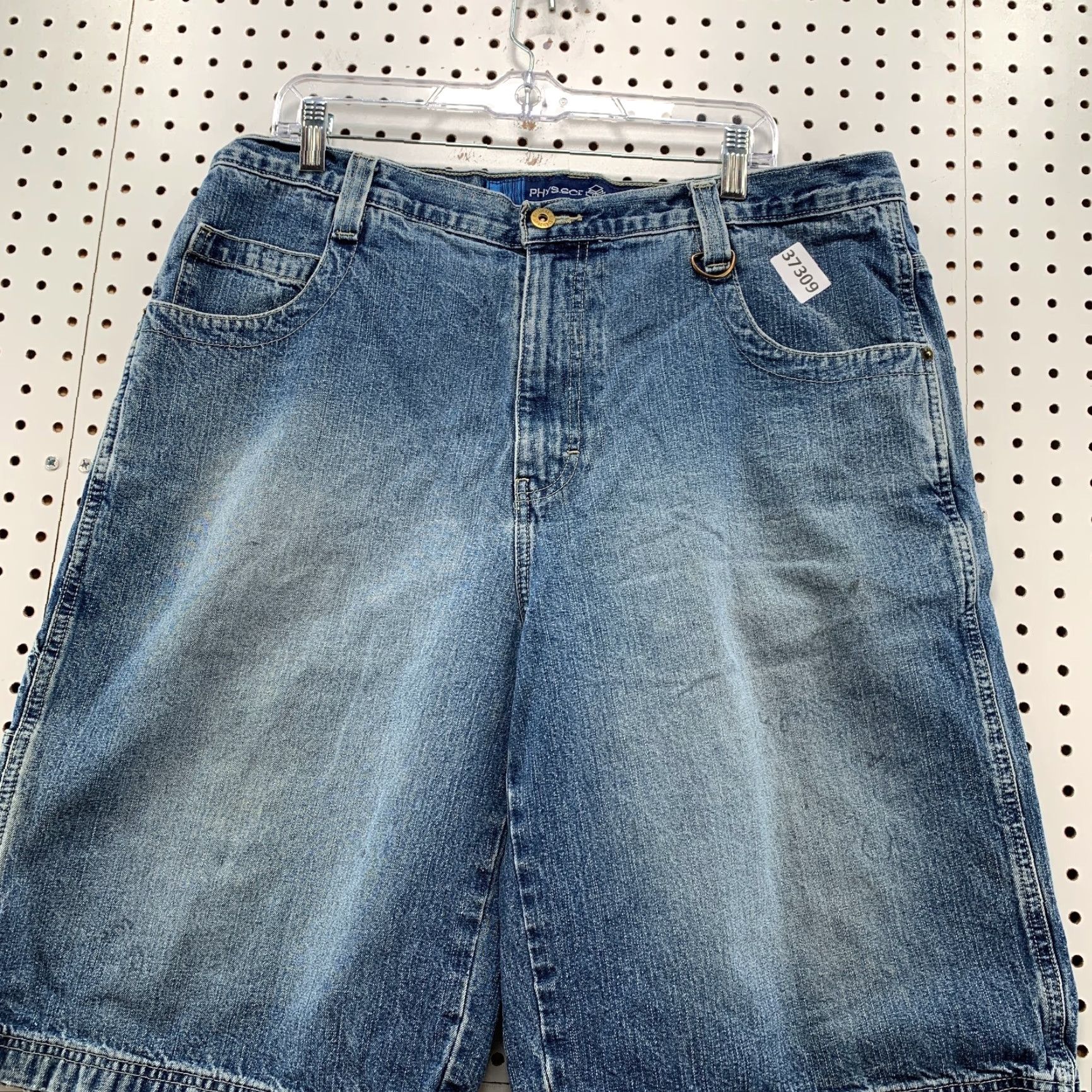 Denime VINTAGE PHYS SCI Denim Jeans Shorts Mens 38x11 Baggy Wide Leg JORTS Denim Shorts Mens 38x11 Baggy Wide Leg JORTS Size US 38 / EU 54 - 5 Thumbnail