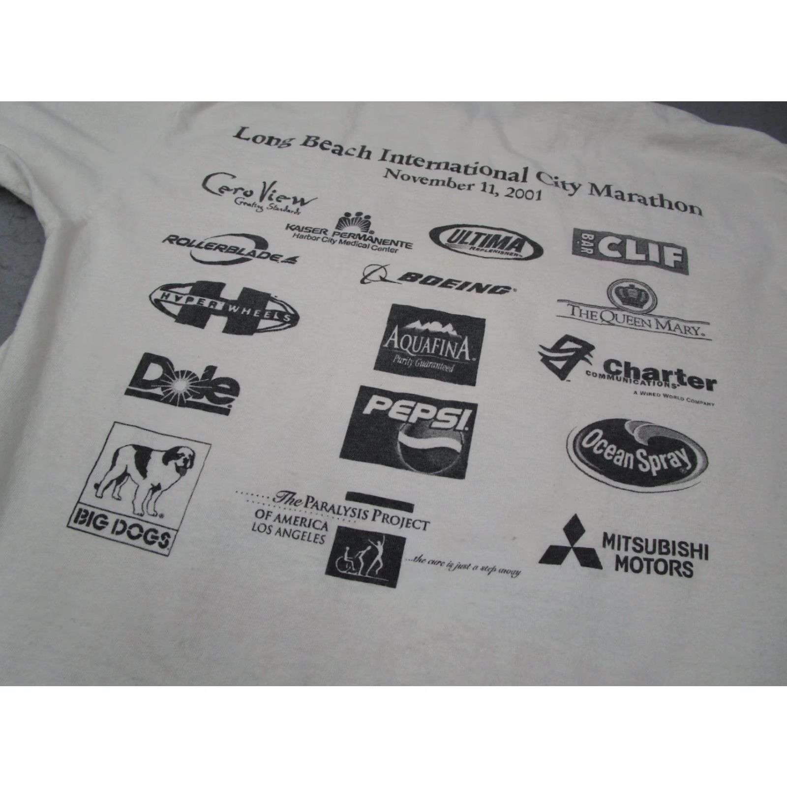 Doublet VINTAGE All Sport T-Shirt Men Large White Marathon 2001 Double Sided Graphic Y2K Sports Size US L / EU 52-54 / 3 - 4 Thumbnail