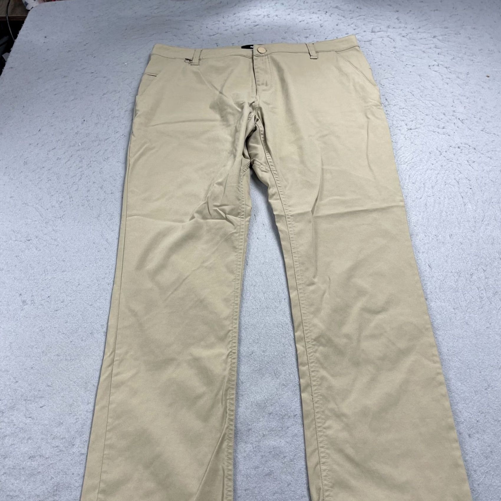 Vintage True Linkswear Golf Pants Mens 36x32 Beige Brown All Day Slim Straight Chino Pockets Stretch Adult 36 Mens SlIM Beige Size US 36 / EU 52 - 3 Thumbnail