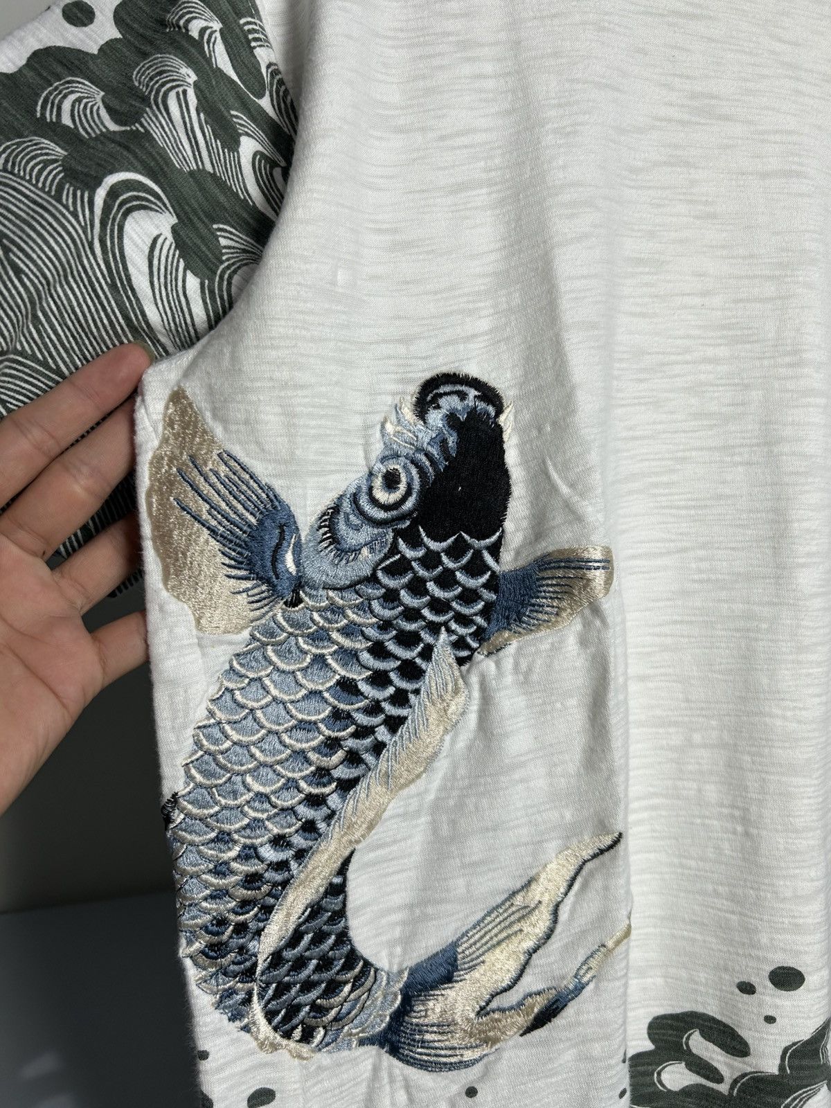 Japanese Brand Vintage Japanese Clasic Script Sukajan Koi Fish Size US XL / EU 56 / 4 - 2 Thumbnail
