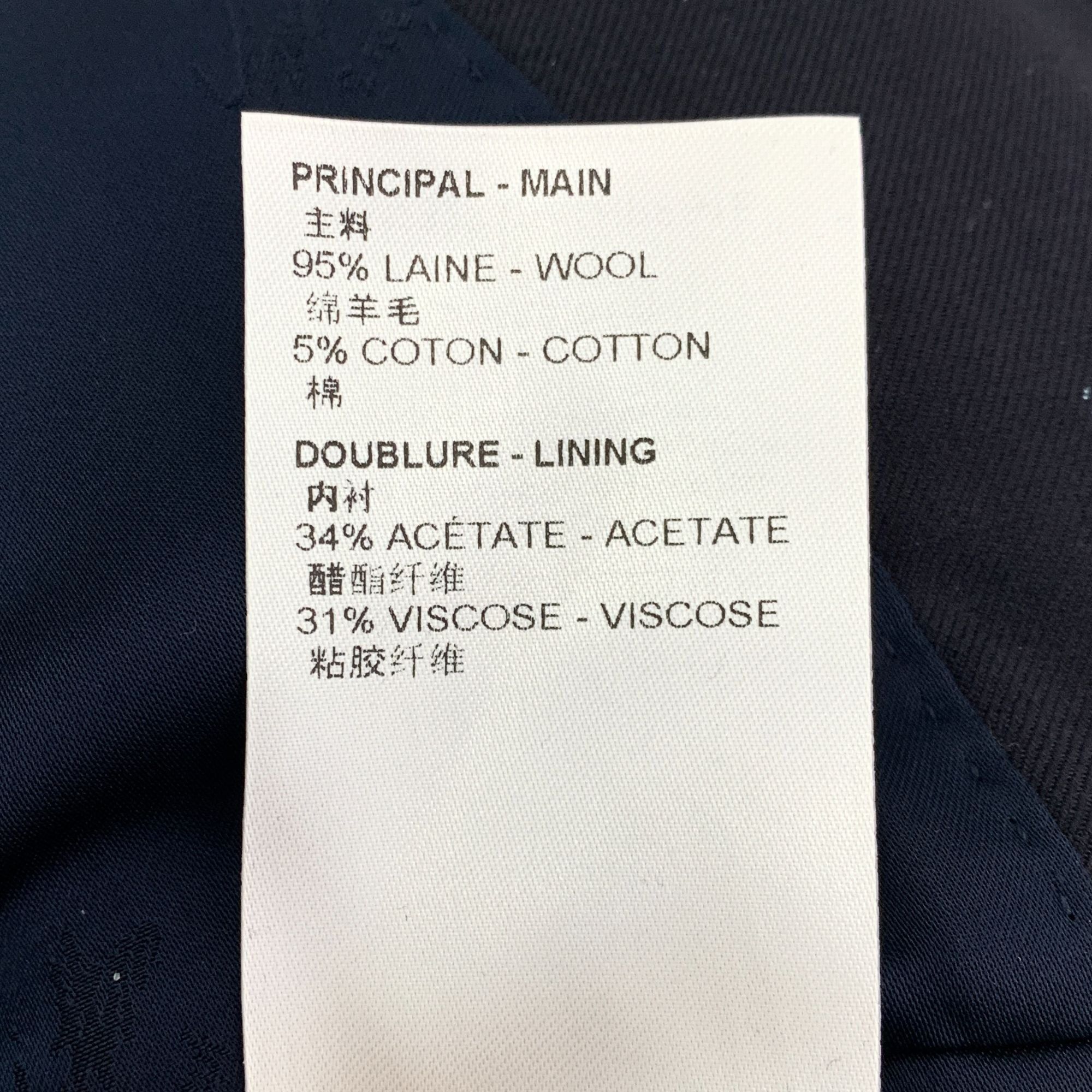 Louis Vuitton Louis Vuitton Dark Blue Logo Jacquard Wool-Cotton Jacket XS Size US XS / EU 42 / 0 - 3 Thumbnail