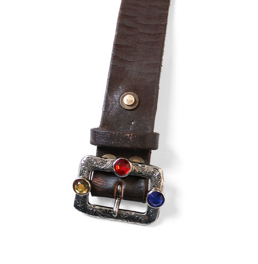 Kapital Kapital Oil leather studs disco buckle belt brown new Size ONE SIZE - 7 Thumbnail