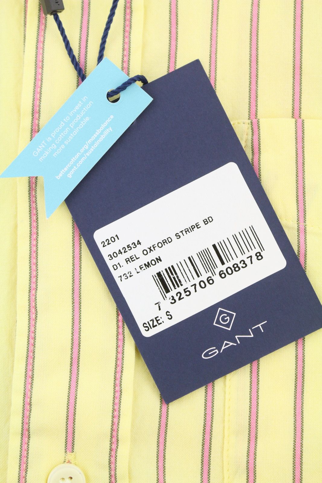 Gant REL OXFORD STRIPE S Lemon Button-Down Patch 87504 Size US S / EU 44-46 / 1 - 7 Thumbnail