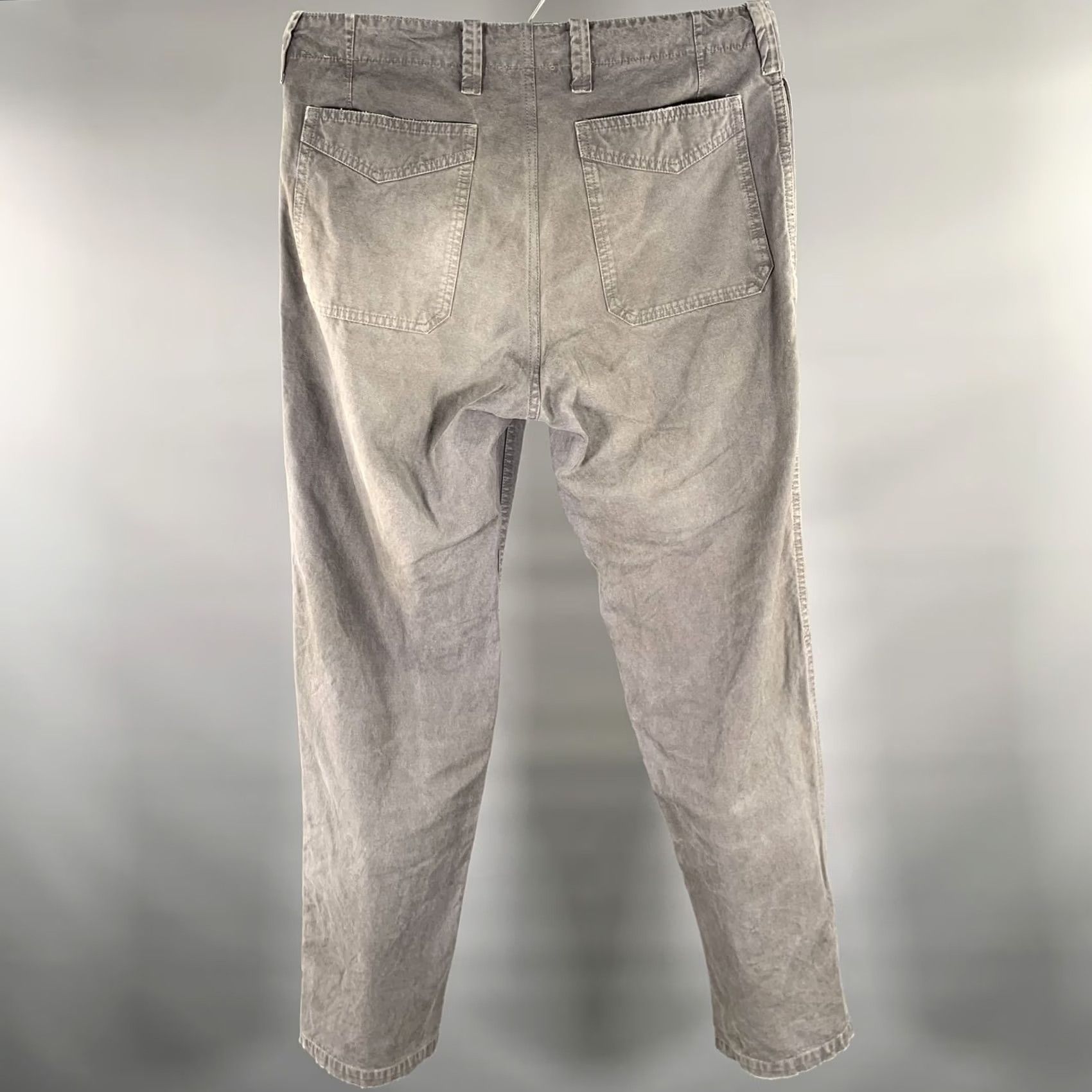 Visvim VISVIM Size L Grey Distressed Cotton Button Fly Casual Pants Mens Size US 33 - 3 Thumbnail