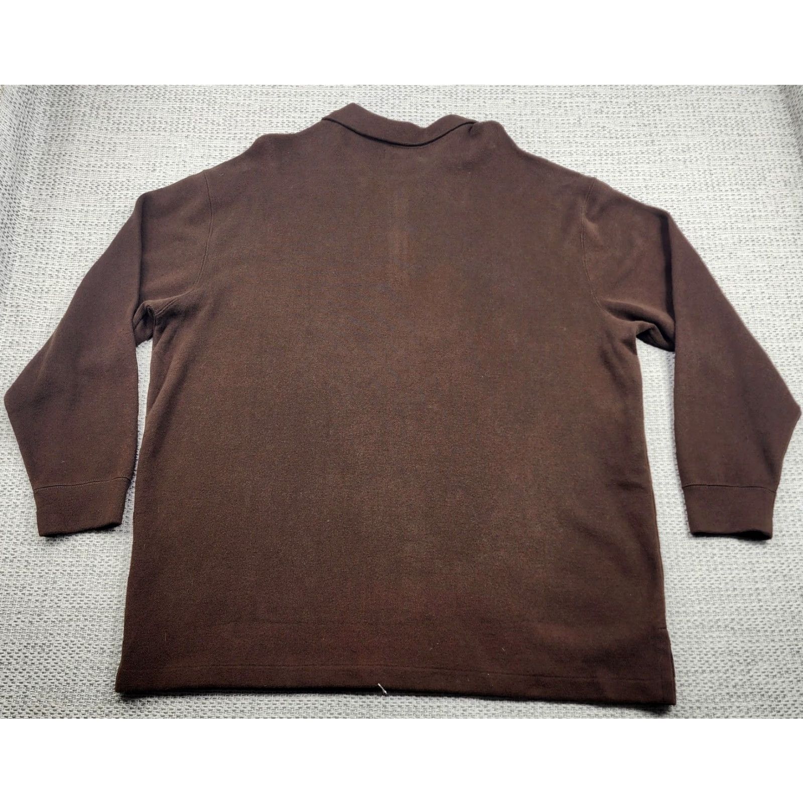 Polo Ralph Lauren Polo Ralph Lauren Sweater Mens 2XB Brown Long Sleeve Quarter Zip Pullover Cotton Knit Embroidered Logo Zipper Big & Tall Size US XXL / EU 58 / 5 - 7 Thumbnail