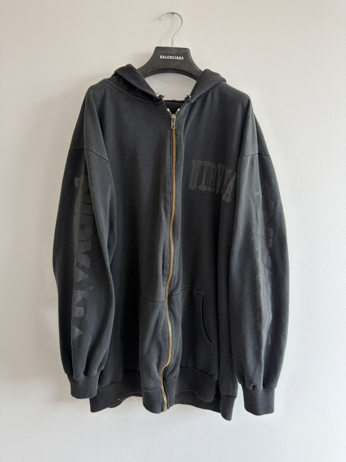 Nirvana *RARE* VINTAGE NIRVANA KURT COBAIN DISTRESSED HOODIE ZIP UP Size US XL / EU 56 / 4 - 4 Thumbnail