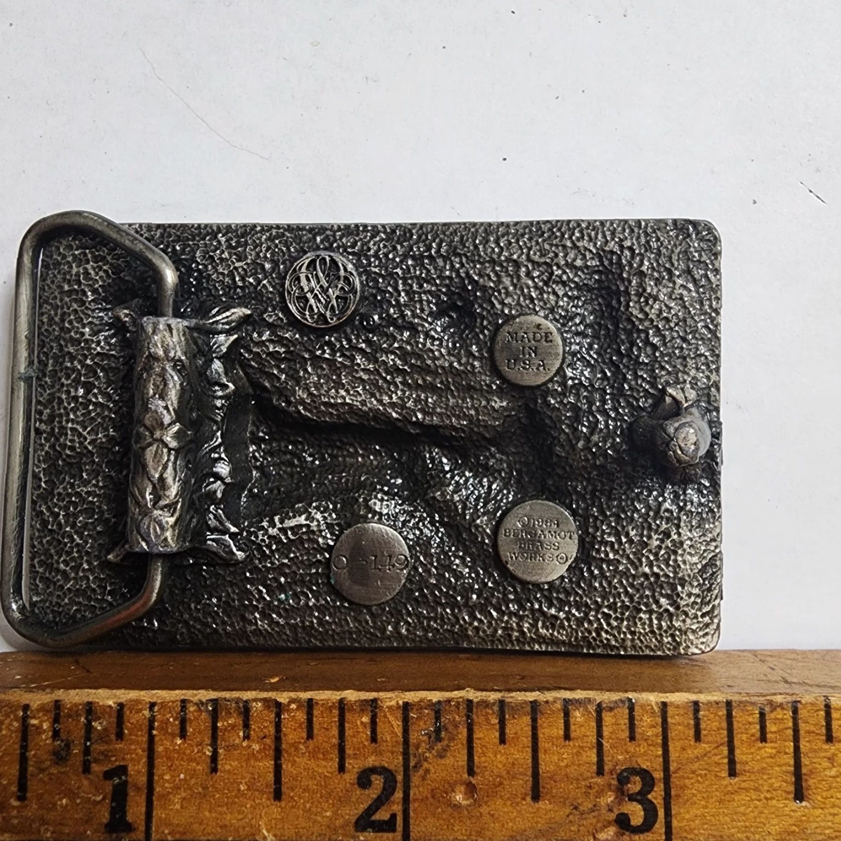 Vintage VINTAGE Bergamot Belt Buckle Men Silver Gold-Plated 1980s Horse 1984 O-149 Size ONE SIZE - 2 Thumbnail