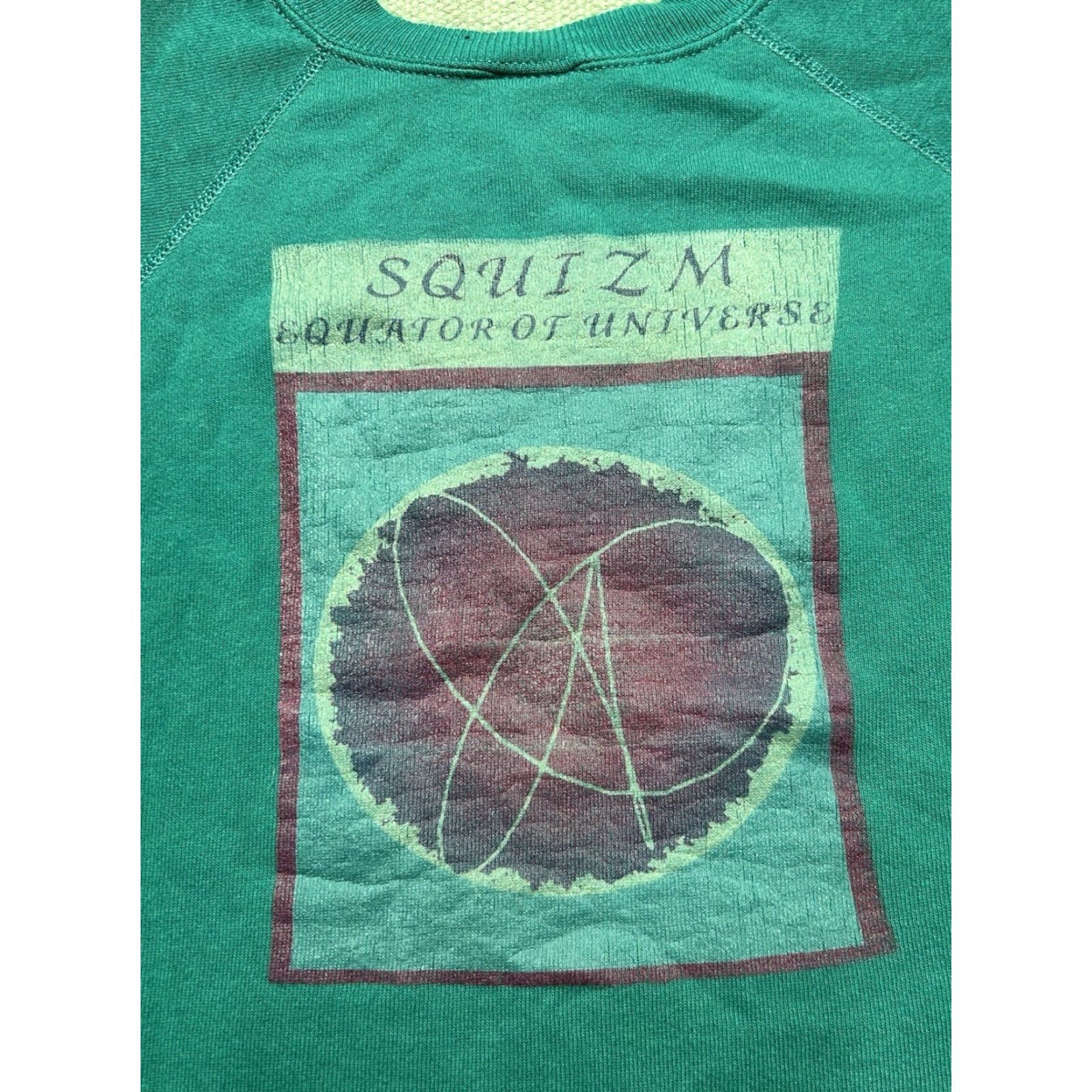 Vintage VINTAGE 80s Squizm equator of universe psychedelic cropped crewneck sweatshirt Blue L Women Sweatshirt Pullover Activewear Size L / US 10 / IT 46 - 2 Thumbnail