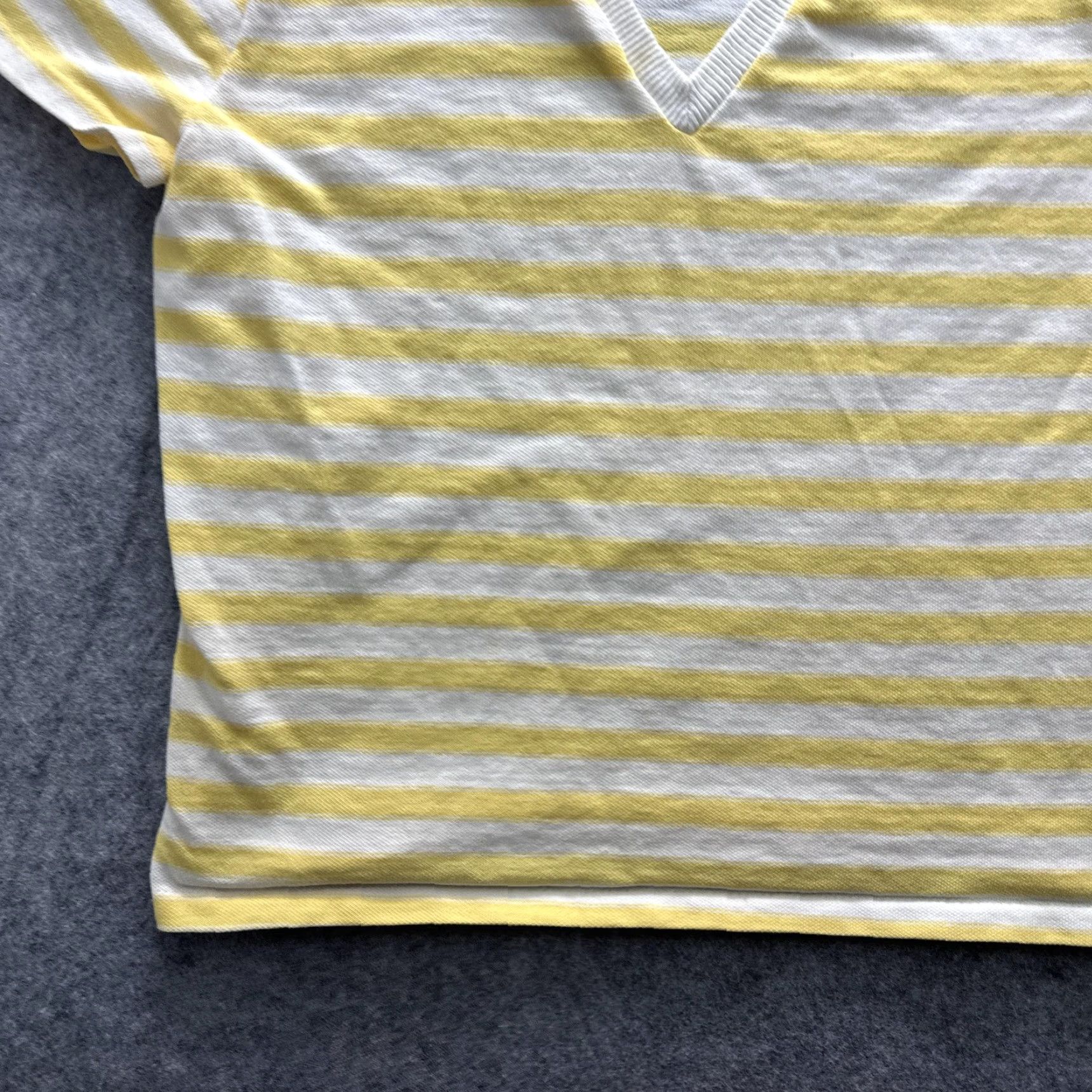 Vintage VINTAGE Queen Casuals Shirt Womens Small Yellow White Stripe V Neck Pique 80s Size S / US 4 / IT 40 - 4 Thumbnail