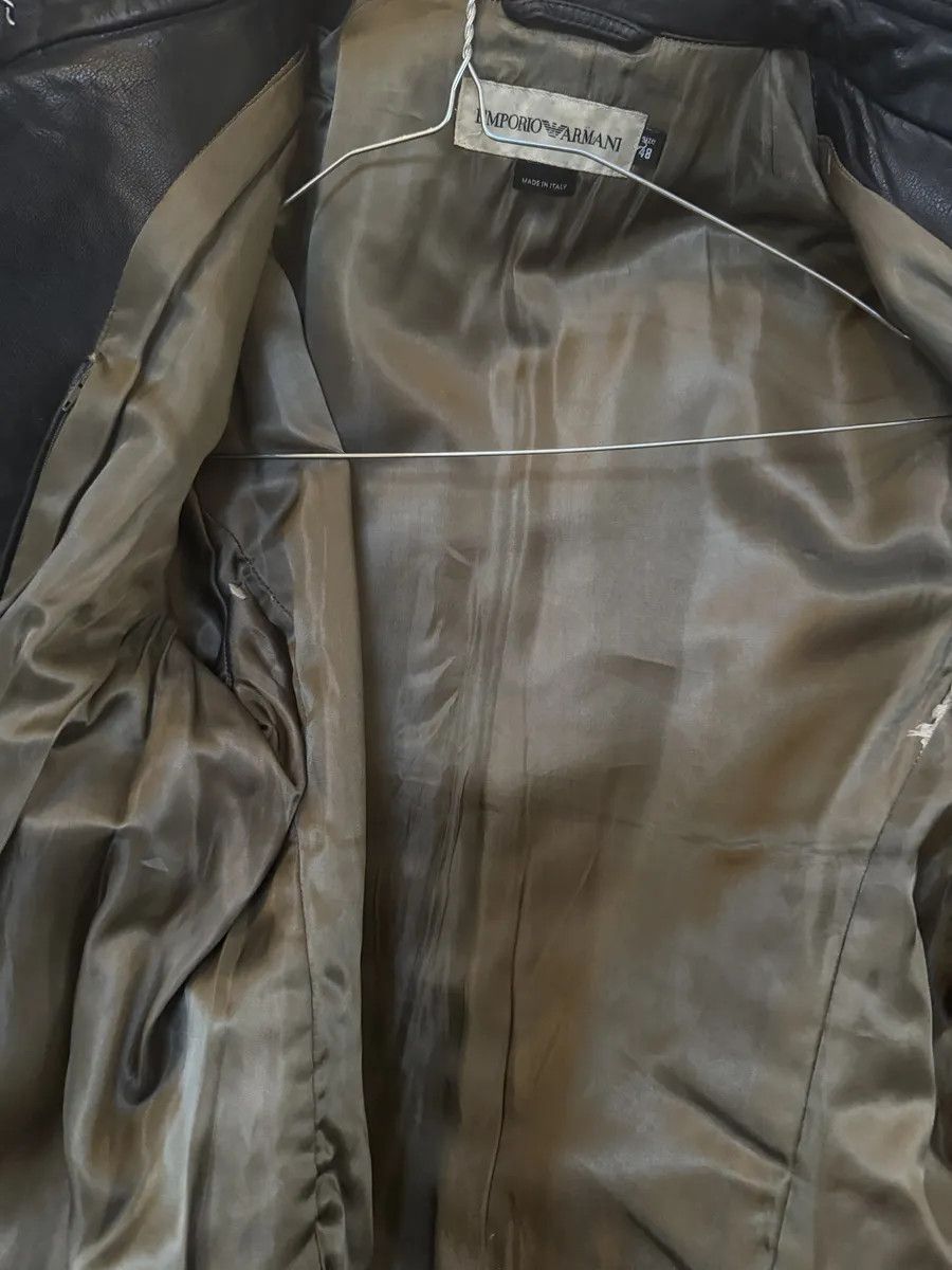 Emporio Armani 1990s Emporio Armani Mao Black Grain Leather Buttoned Jacket Size US S / EU 44-46 / 1 - 9 Thumbnail