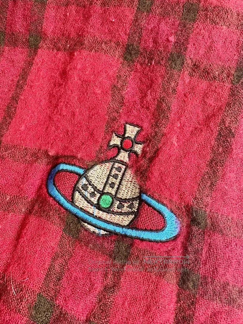 Vivienne Westwood Vivienne Westwood Reddish-brown plaid Saturn logo large sc Size ONE SIZE - 6 Thumbnail