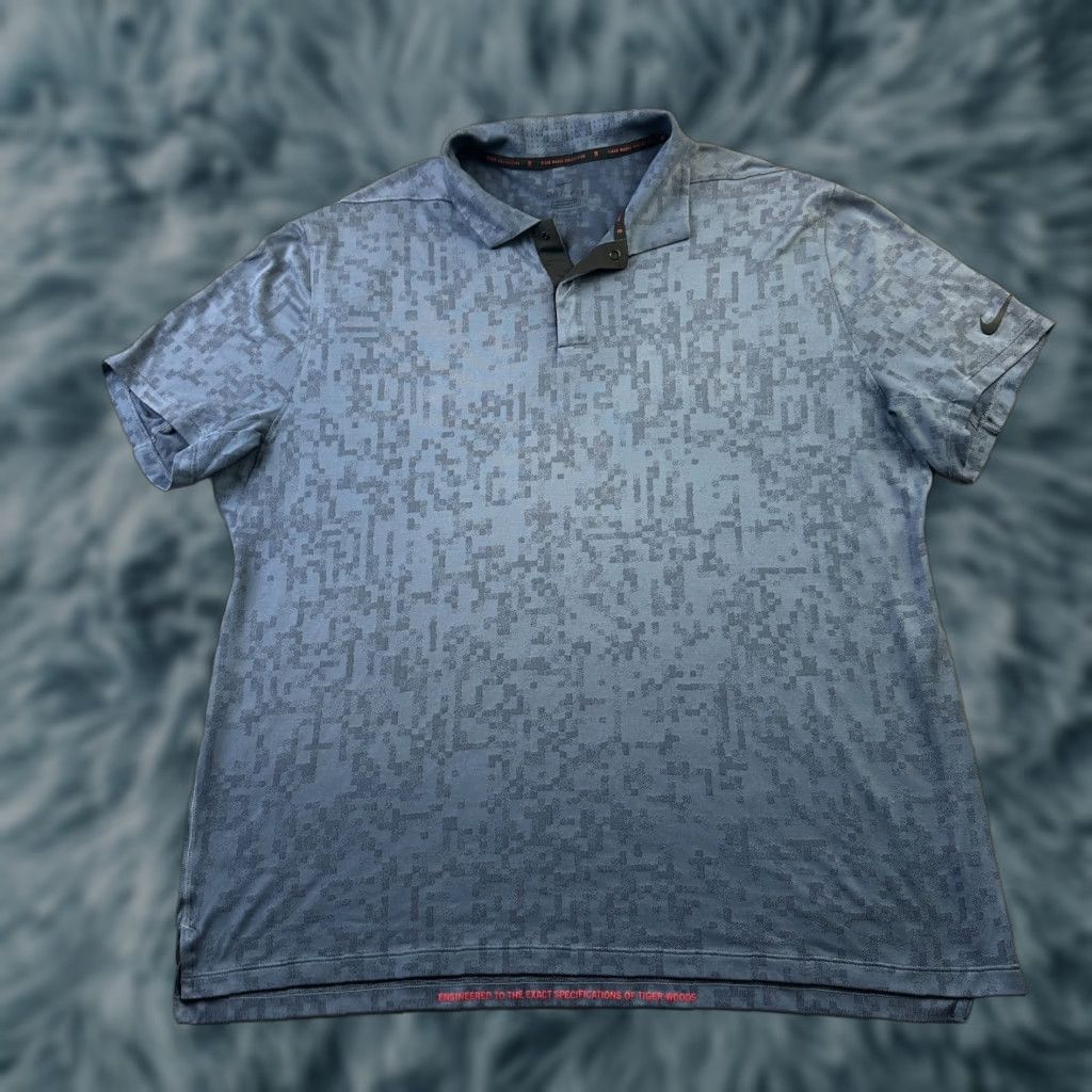 Nike VINTAGE Nike Tiger Woods Polo Shirt XL Blue Dri-Fit Camouflage Golf Mens Size US XL / EU 56 / 4 - 1 Thumbnail