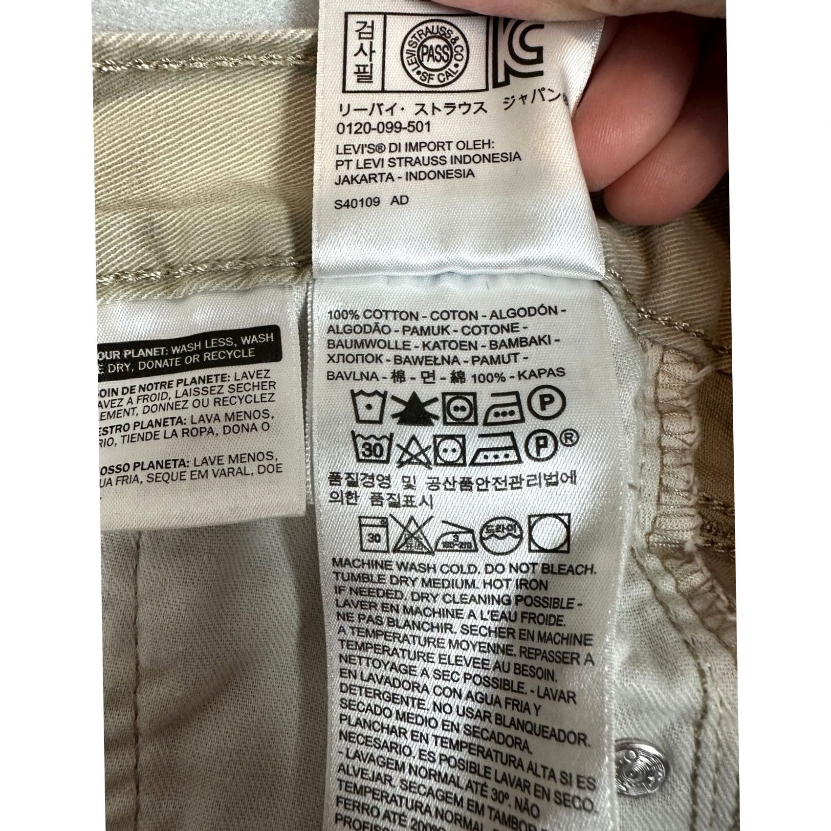 Levi's Levis 514 Jeans Mens 30x32 Tan Denim 5-Pocket Casual Workwear Straight Fit Khakis Beige Size US 30 / EU 46 - 6 Thumbnail