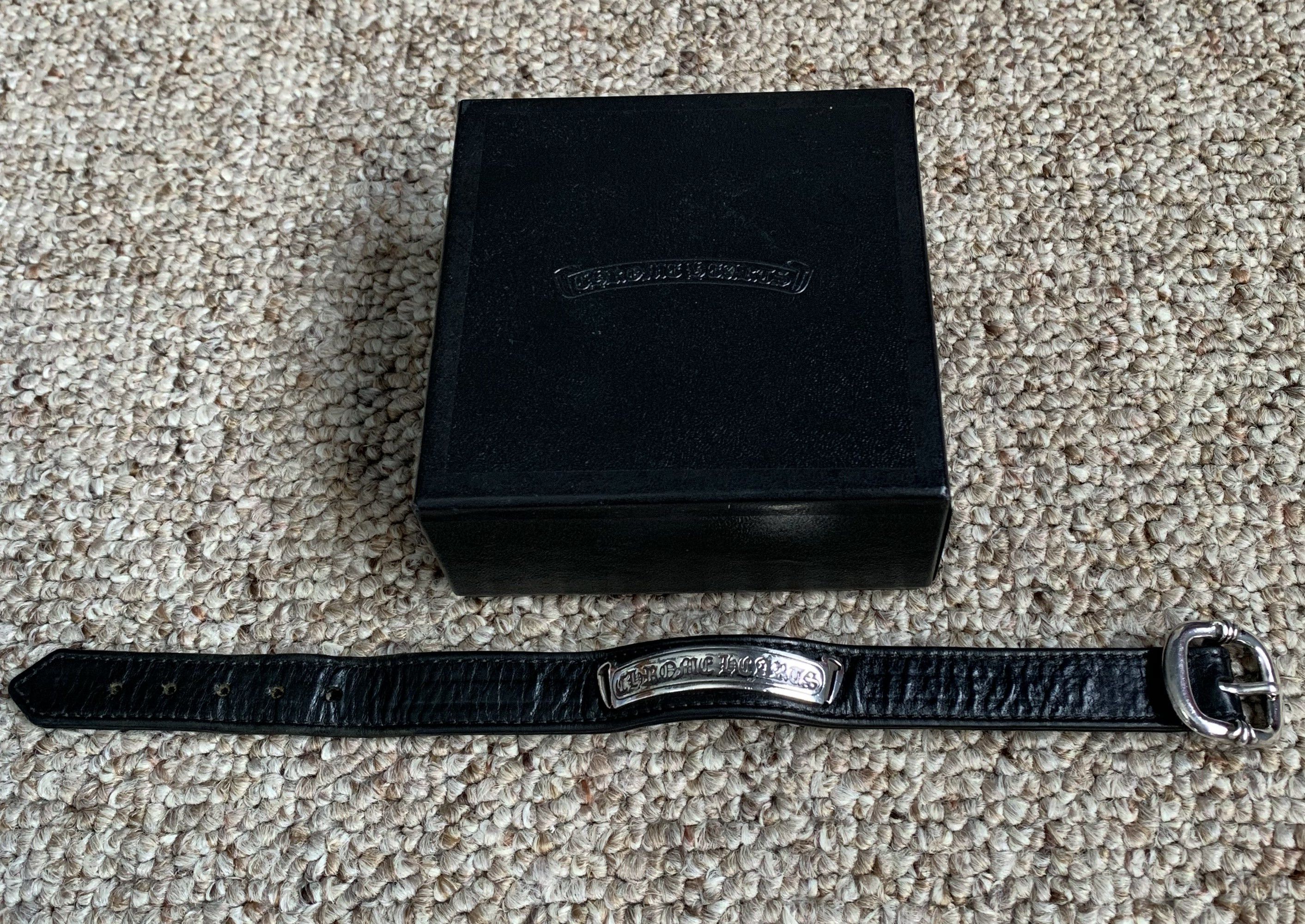 Chrome Hearts Chrome Hearts Leather Silver Logo Scroll Bracelet Size ONE SIZE - 5 Thumbnail