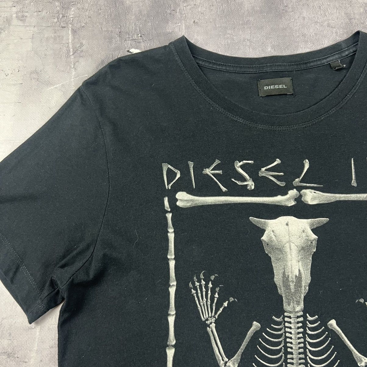 Designer Rare! Diesel Skeleton Skull Big Logo Tee Y2K Size US M / EU 48-50 / 2 - 3 Thumbnail