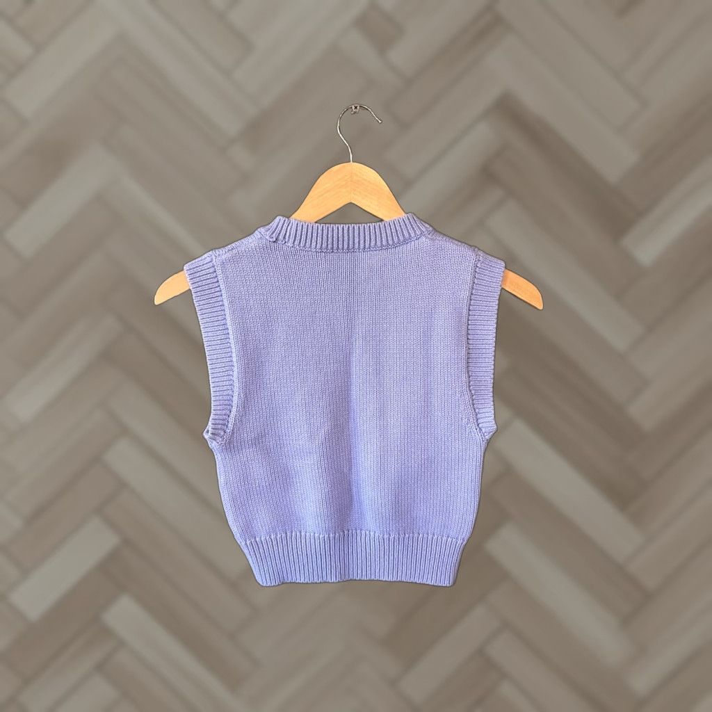 Vintage Wilfred Purple Ribbed Sleeveless Knit Vest 2XS Womens Crew Neck Vest Knit Shirt Size XXS / US 00 / IT 34 - 1 Thumbnail
