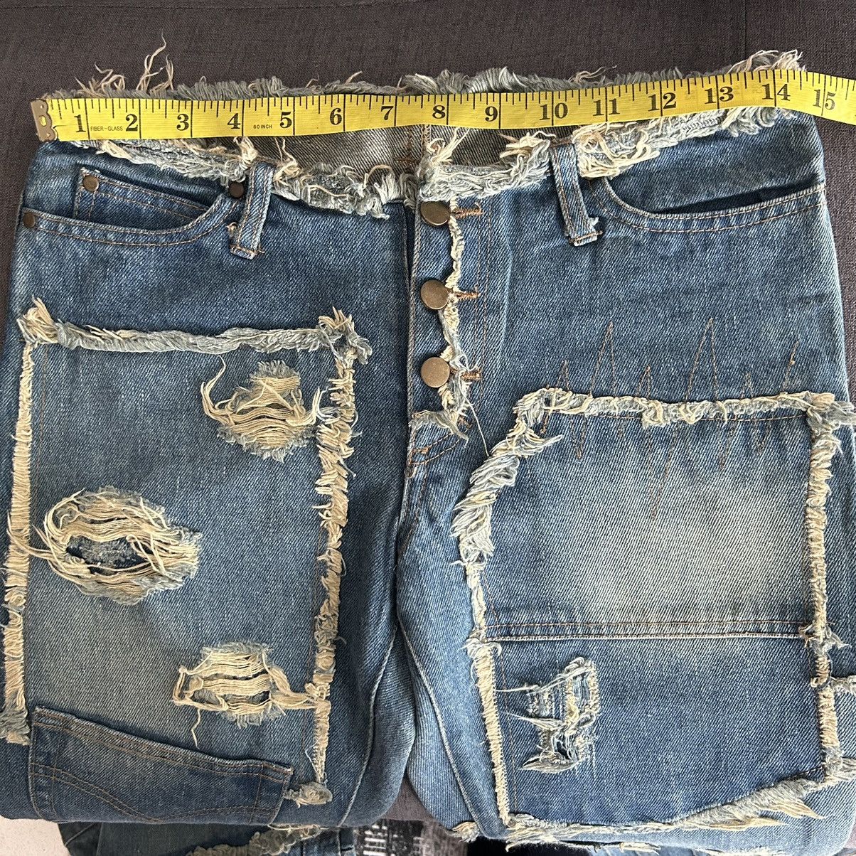 Japanese Brand Designer Patchwork Jeans Style Size US 29 - 11 Thumbnail