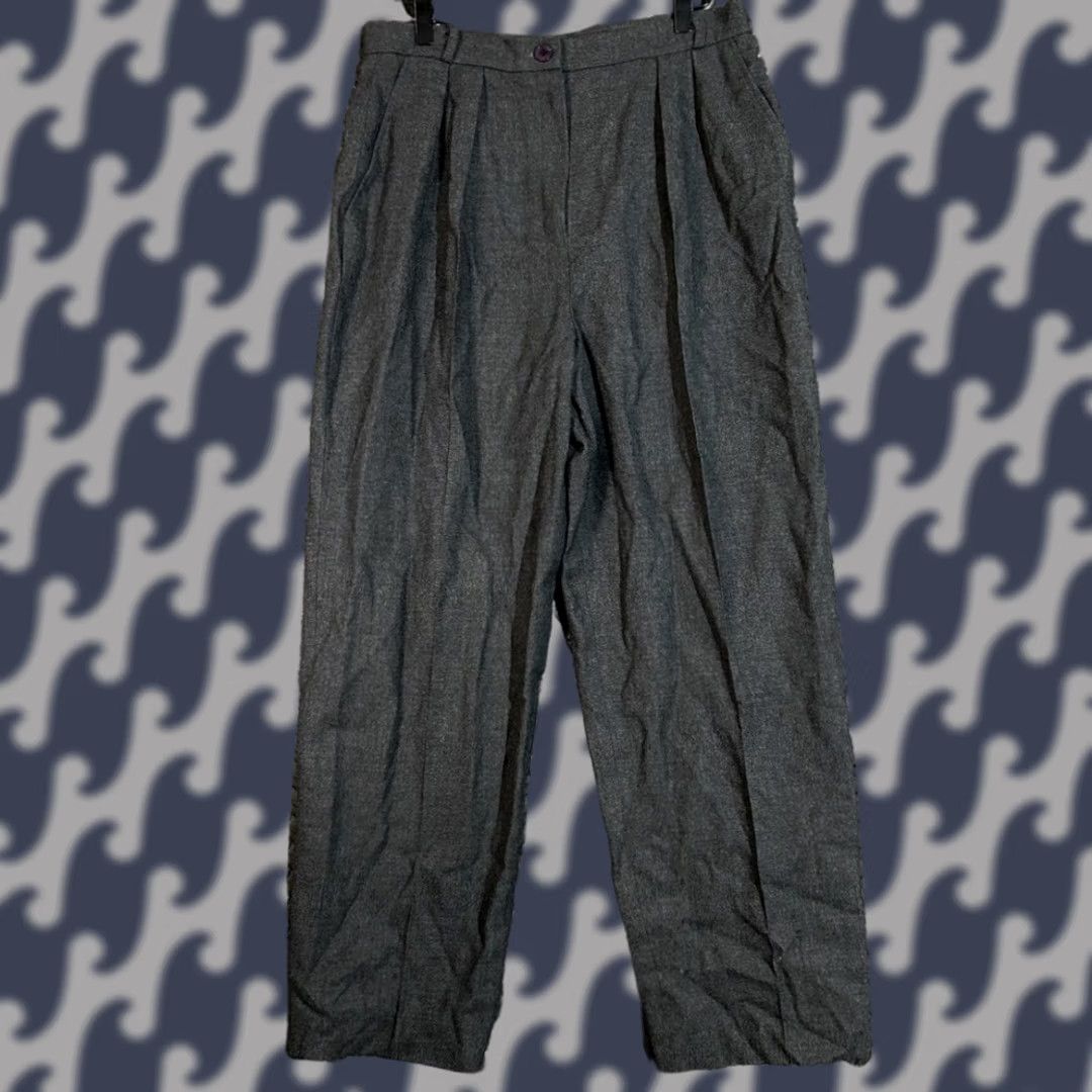 Evan Picone Evan-Picone Dress Pants Women 16W Gray Worsted Wool Straight Leg High Rise Trouser Pants Womens 16W Size 38" / US 16 / IT 52 - 1 Thumbnail