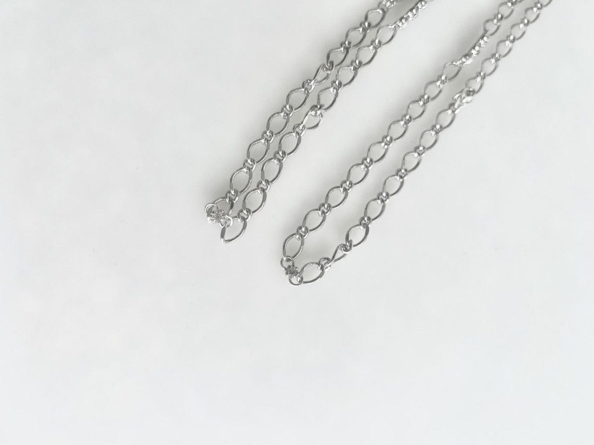 Yohji Yamamoto Yohji Yamamoto - Silver Crystal Thin Long Chain Necklace Size ONE SIZE - 2 Thumbnail