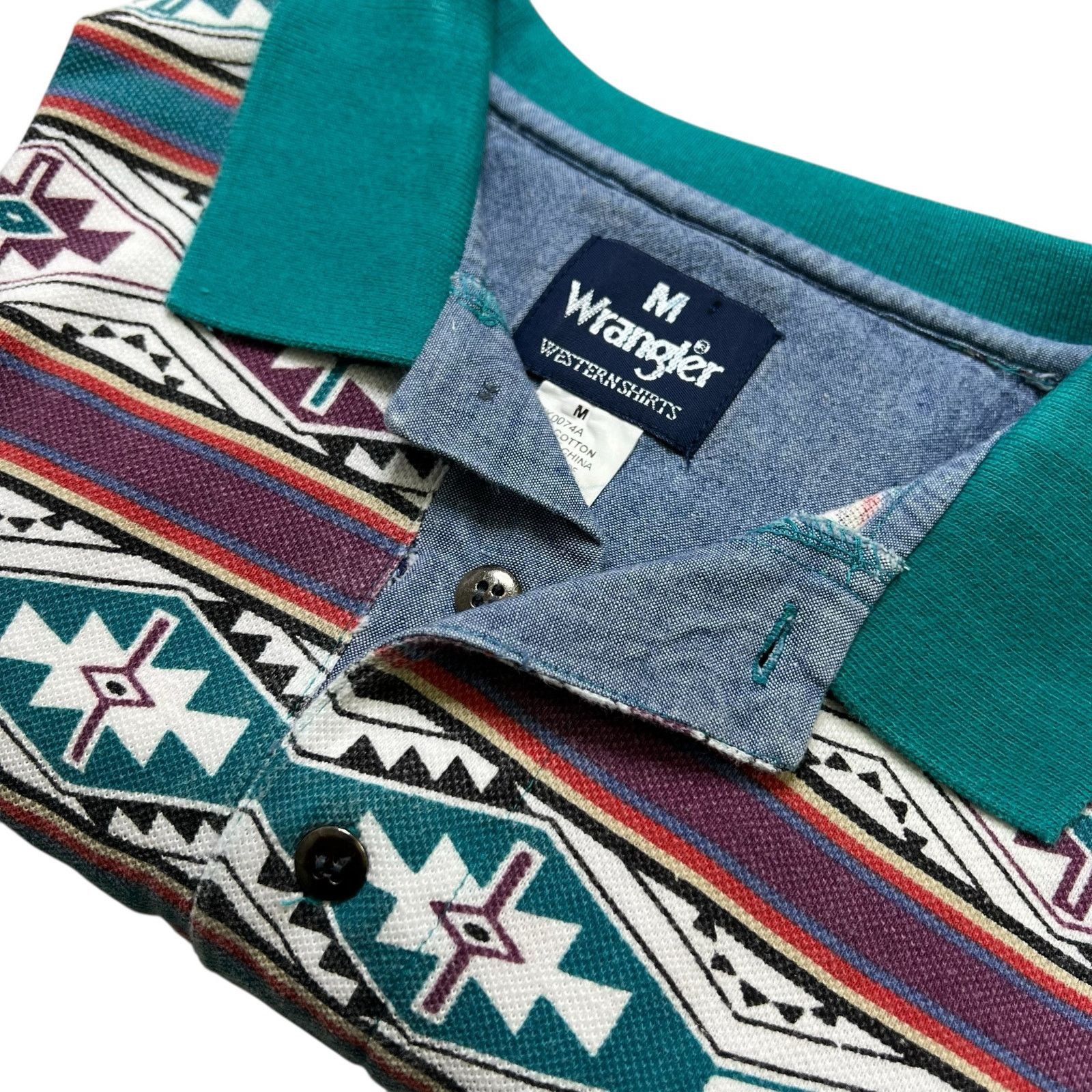 Wrangler Vintage Wrangler Western Shirts Polo Shirt Men’s M Aztec Size US M / EU 48-50 / 2 - 9 Thumbnail