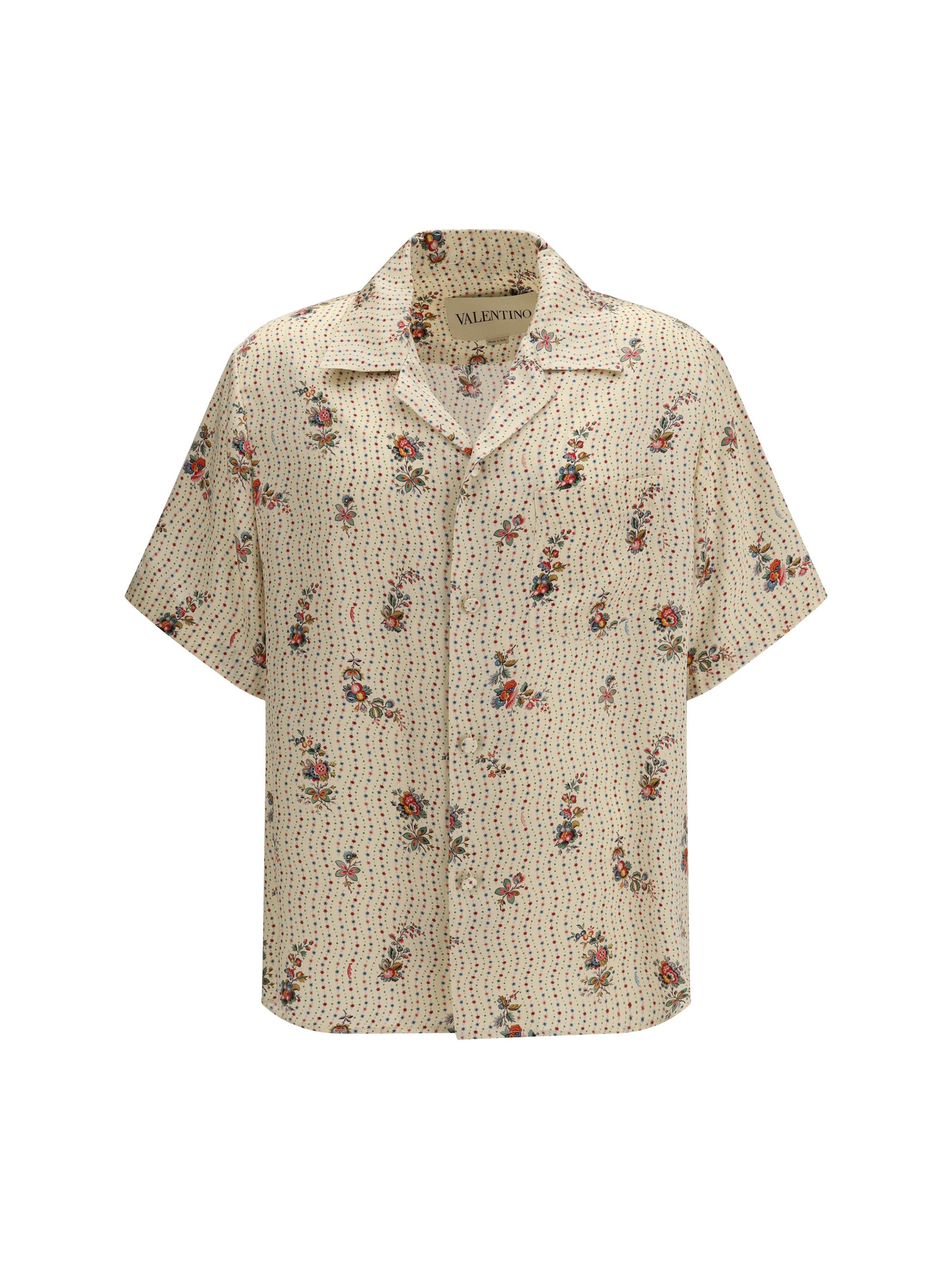 Valentino Papier Floral print silk bowling Shirt Size US L / EU 52-54 / 3 - 1 Thumbnail