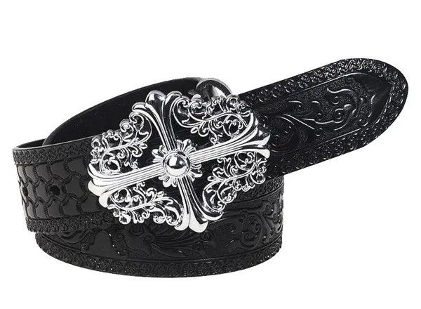 Japanese Brand Kagawa x Airi Retro black carved leather belt Size ONE SIZE - 2 Thumbnail