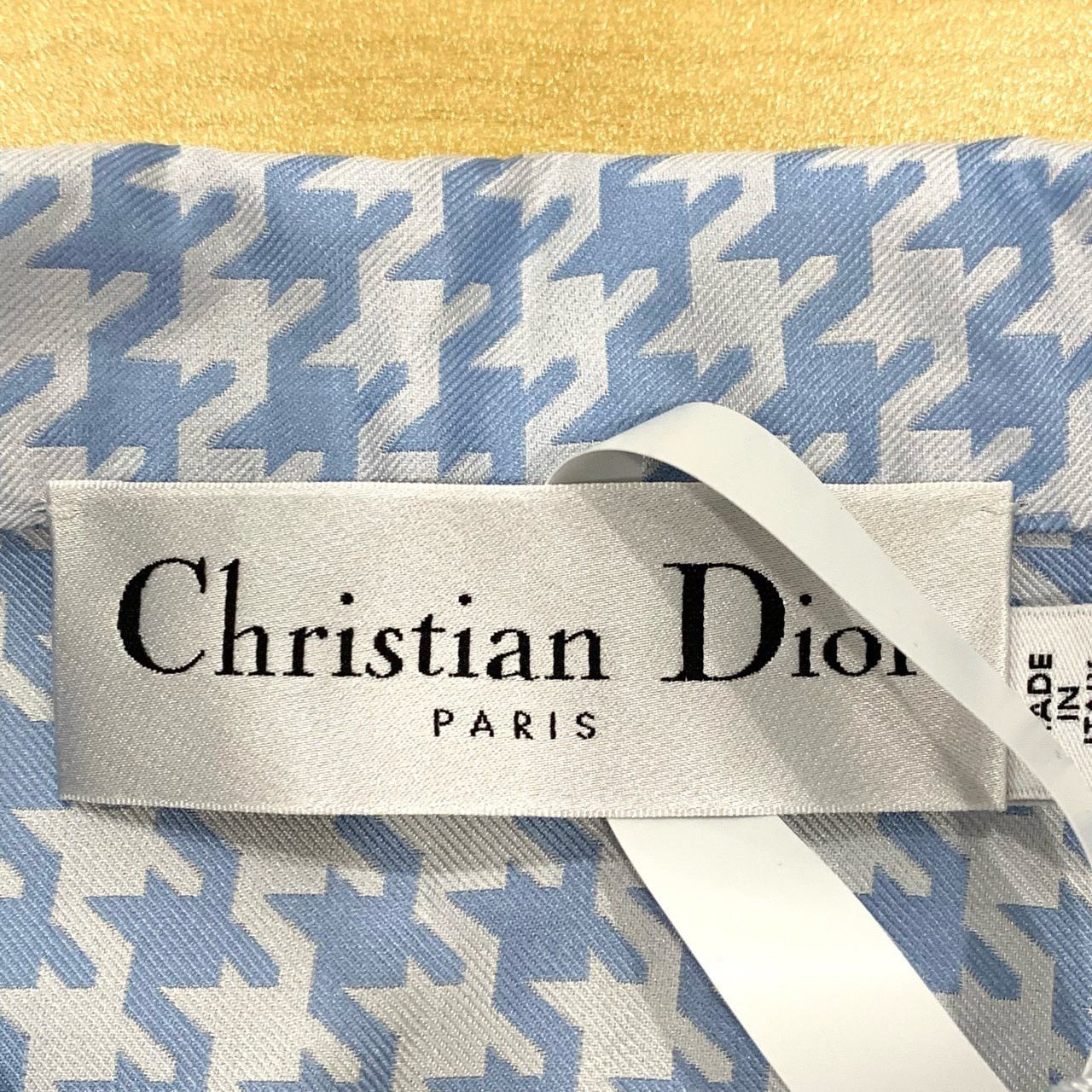 Dior Dior Blue Houndstooth Silk Collared Short Sleeve Shirt K26WX Size M / US 6-8 / IT 42-44 - 5 Thumbnail
