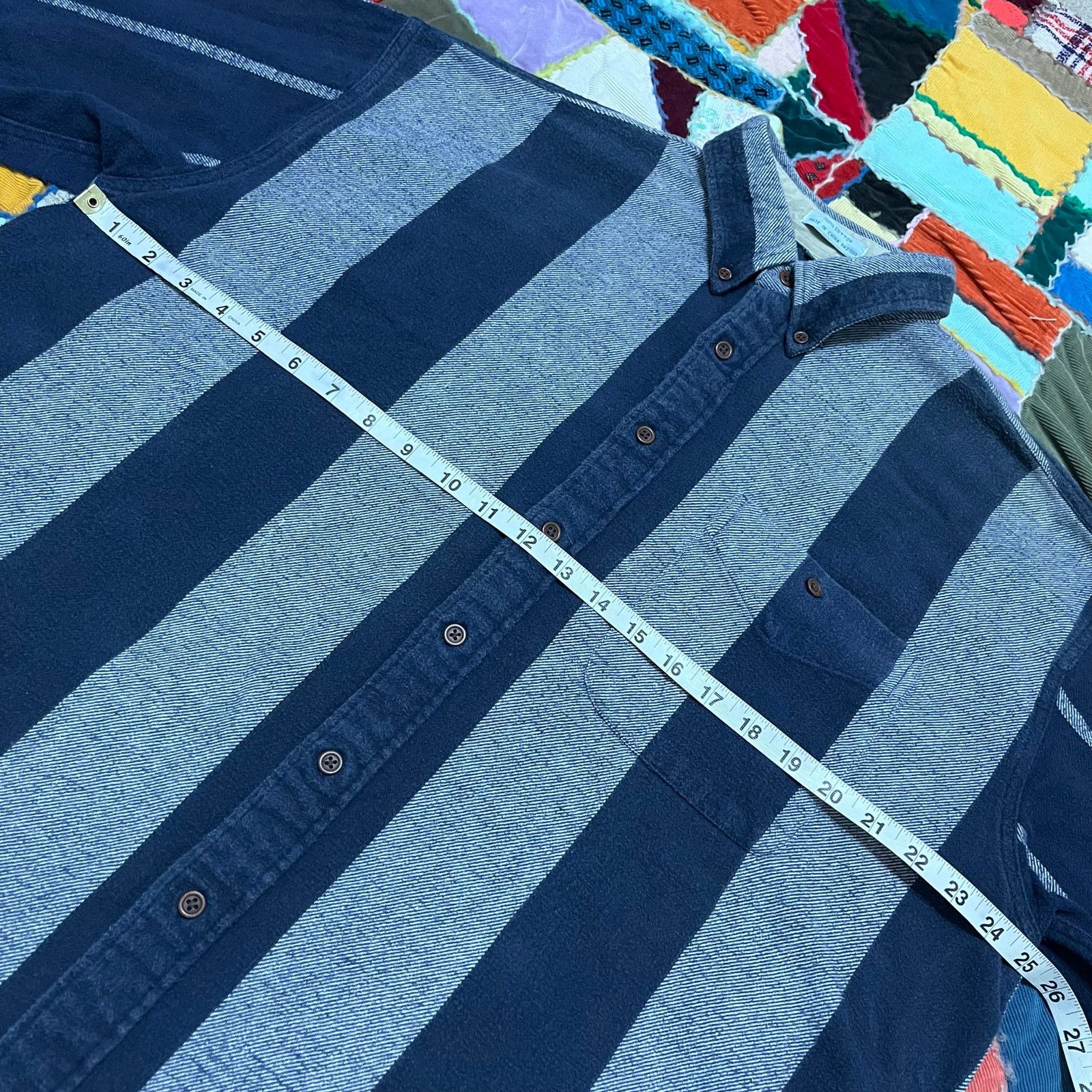 Izod Vintage Izod Thick Navy/Grey Striped Outerwear Button Up L Size US L / EU 52-54 / 3 - 5 Thumbnail