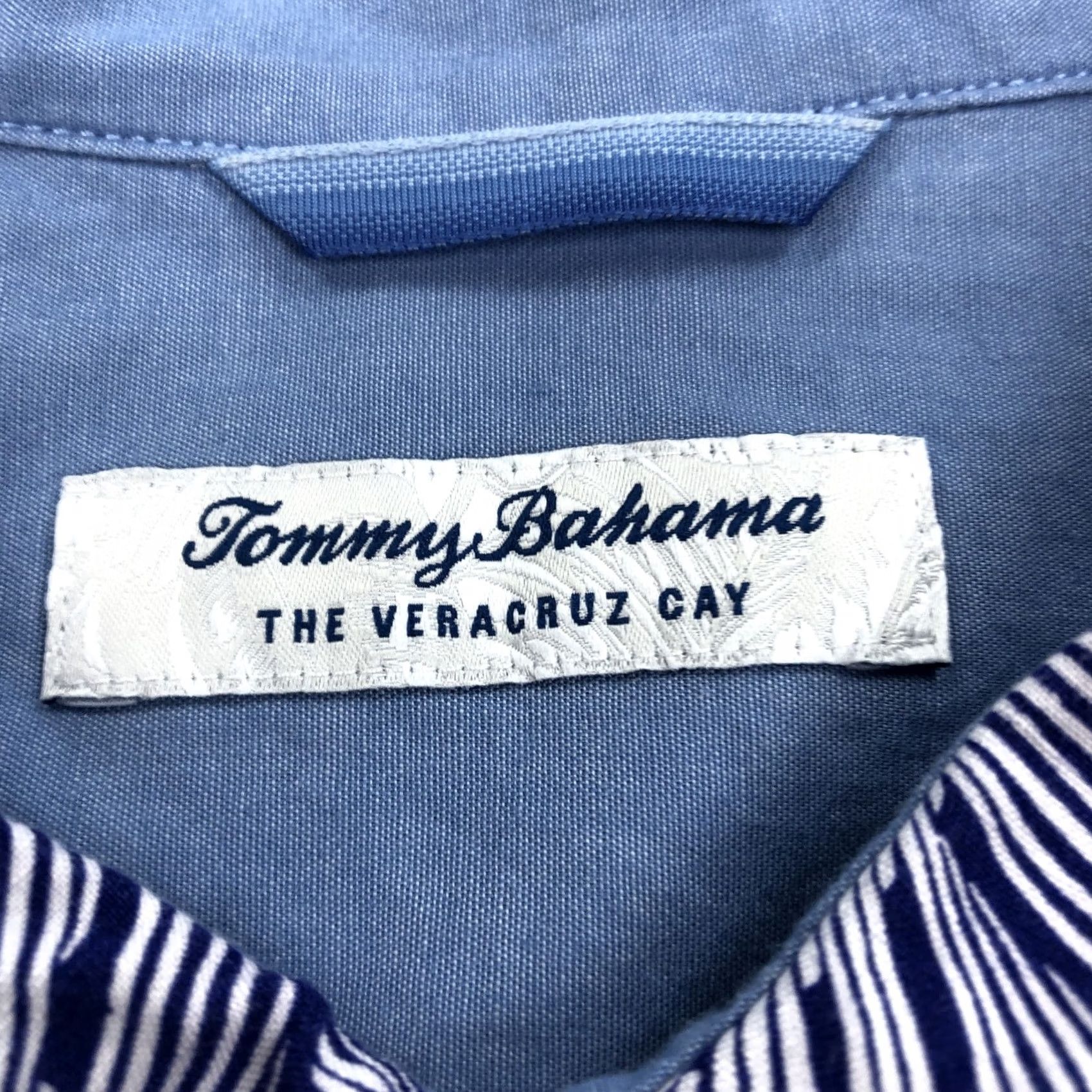 Tommy Bahama Tommy Bahama Veracruz Cay Shirt Men's 2XL Blue White Leaf Viscose Button Short Sleeve Embroidered Logo Relaxed Casual Beach Hawaiian 90s Size US XXL / EU 58 / 5 - 4 Thumbnail