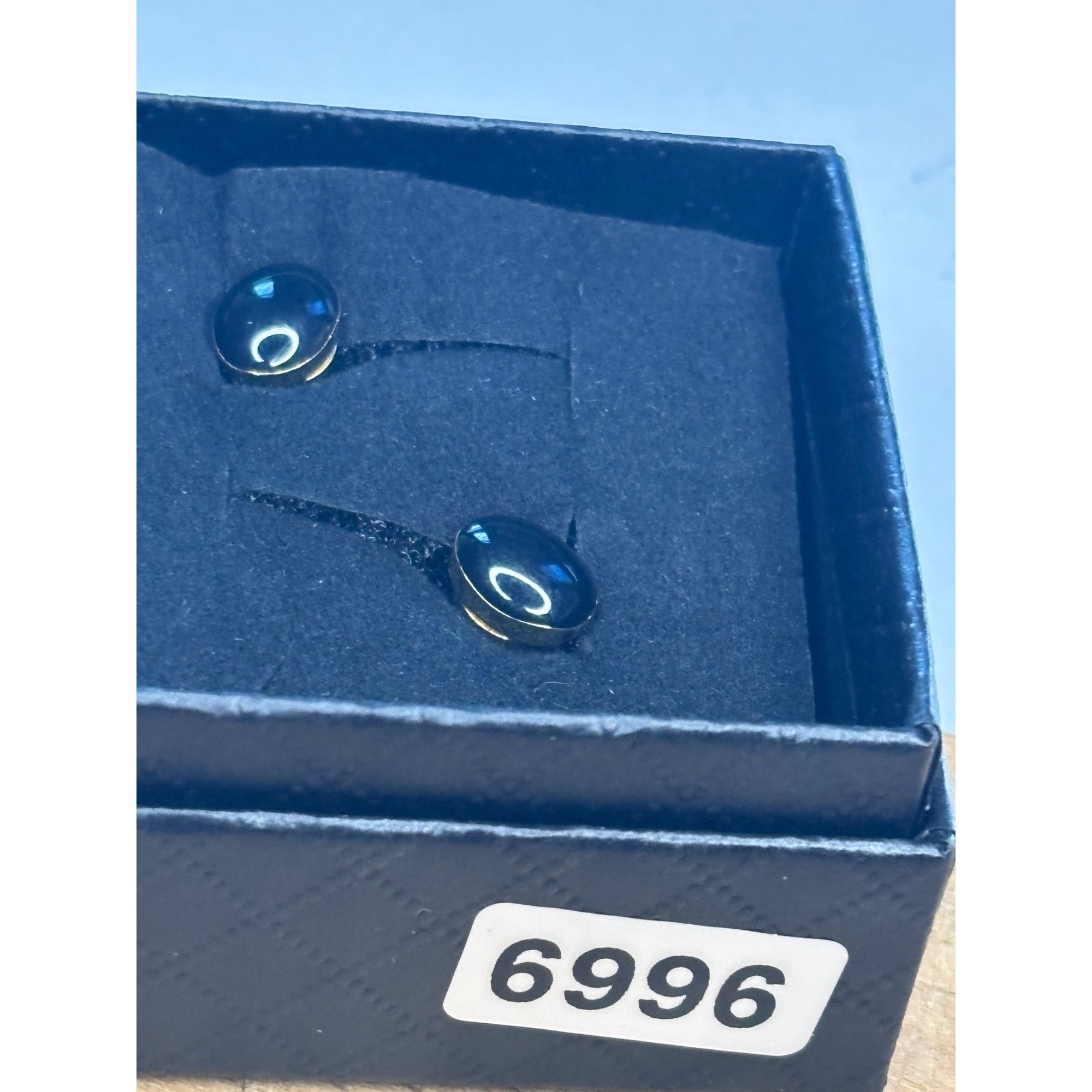 Other Gold & Black Onyx Button Style Cufflinks In Gift Box Size 28 - 6 Thumbnail