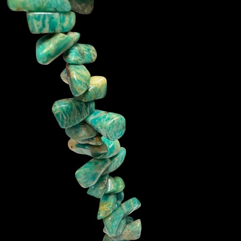 Vintage AMAZONITE Vintage Gemstone Long Green Blue Genuine Stone Nec Size ONE SIZE - 5 Thumbnail