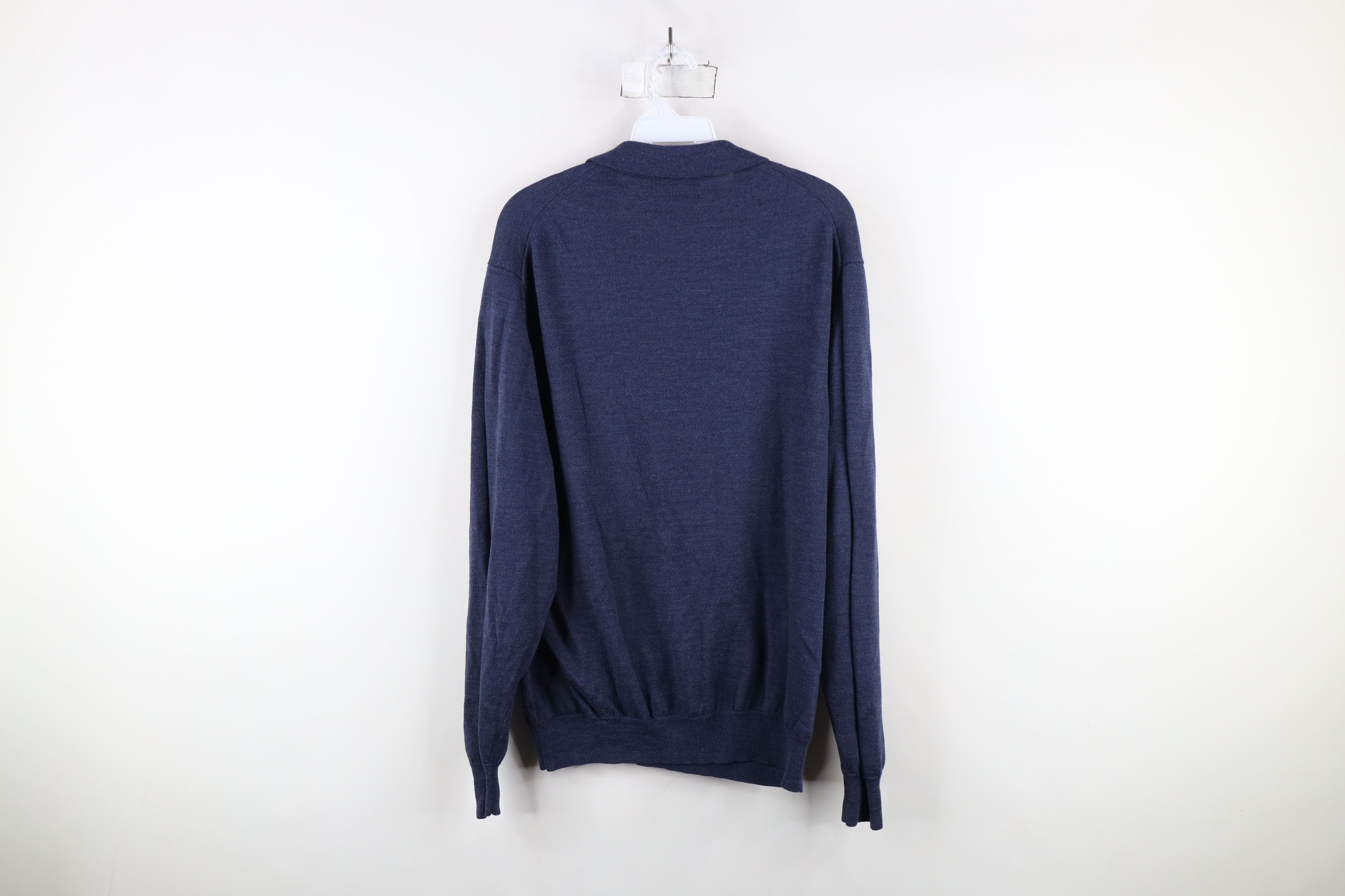 Vintage Vintage 90s Streetwear Wool Blend Knit Collared Sweater Blue Size US XL / EU 56 / 4 - 7 Thumbnail