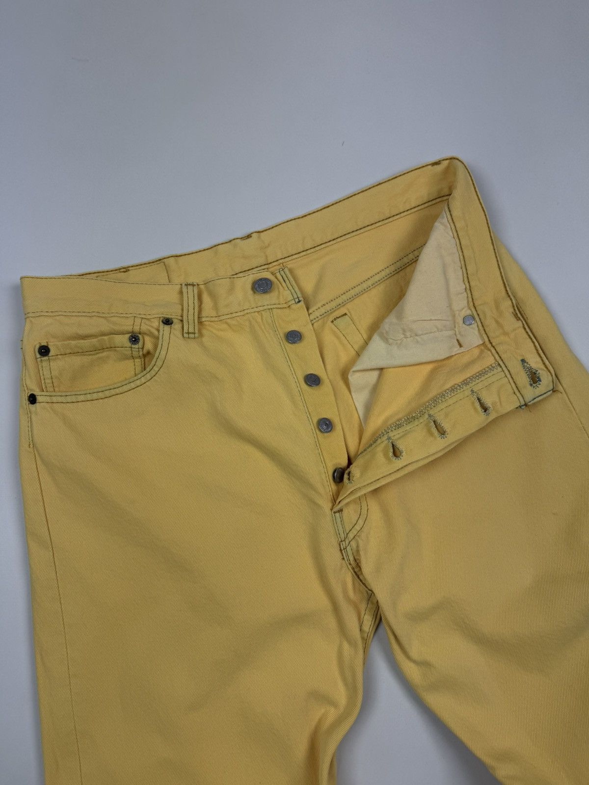 Levi's 1990’s Distressed Levi’s 501xx Yellow Denim Jeans Pants Size US 36 / EU 52 - 12 Thumbnail
