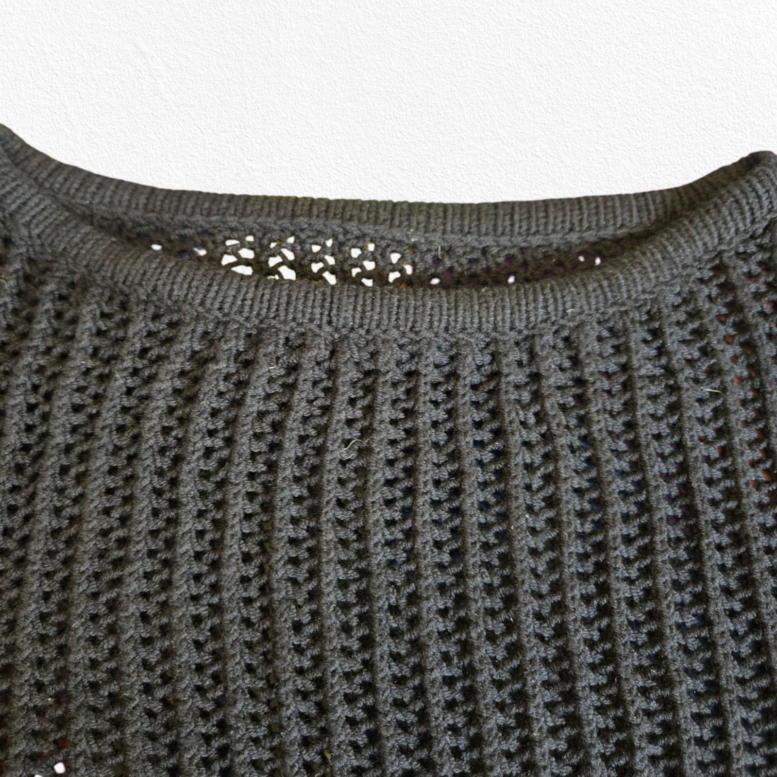 Chicos Chico’s Black White Open Knit Sweater Size Medium Size M / US 6-8 / IT 42-44 - 4 Thumbnail