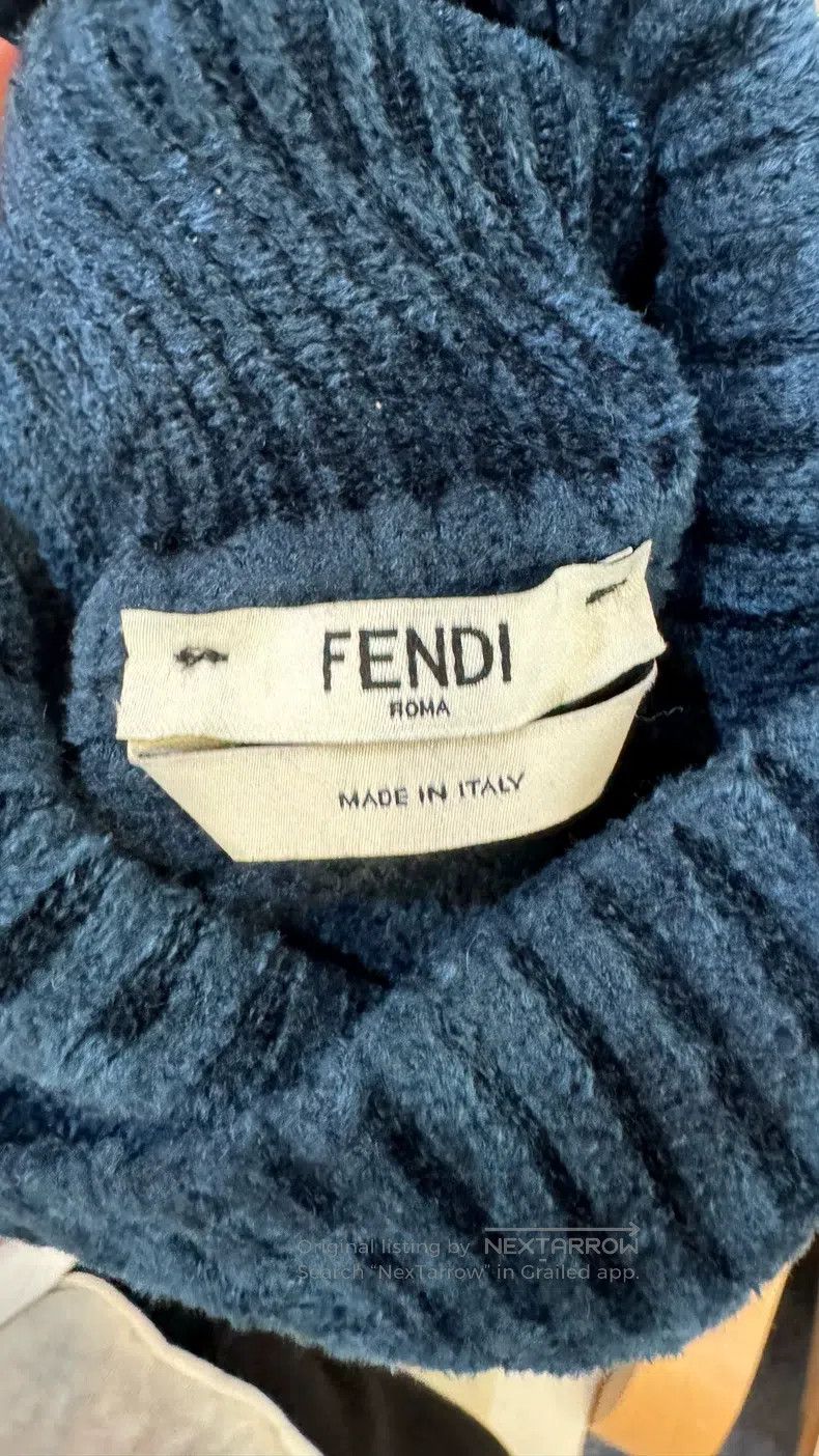Fendi Fendi Blue high-necked knit sweater made of a blend of moh Size XS / US 0-2 / IT 36-38 - 3 Thumbnail