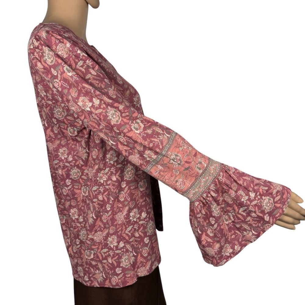Lucky Brand NWT New $70 Lucky Brand Long Bell Sleeve Floral Top SIze S Size S / US 4 / IT 40 - 3 Thumbnail