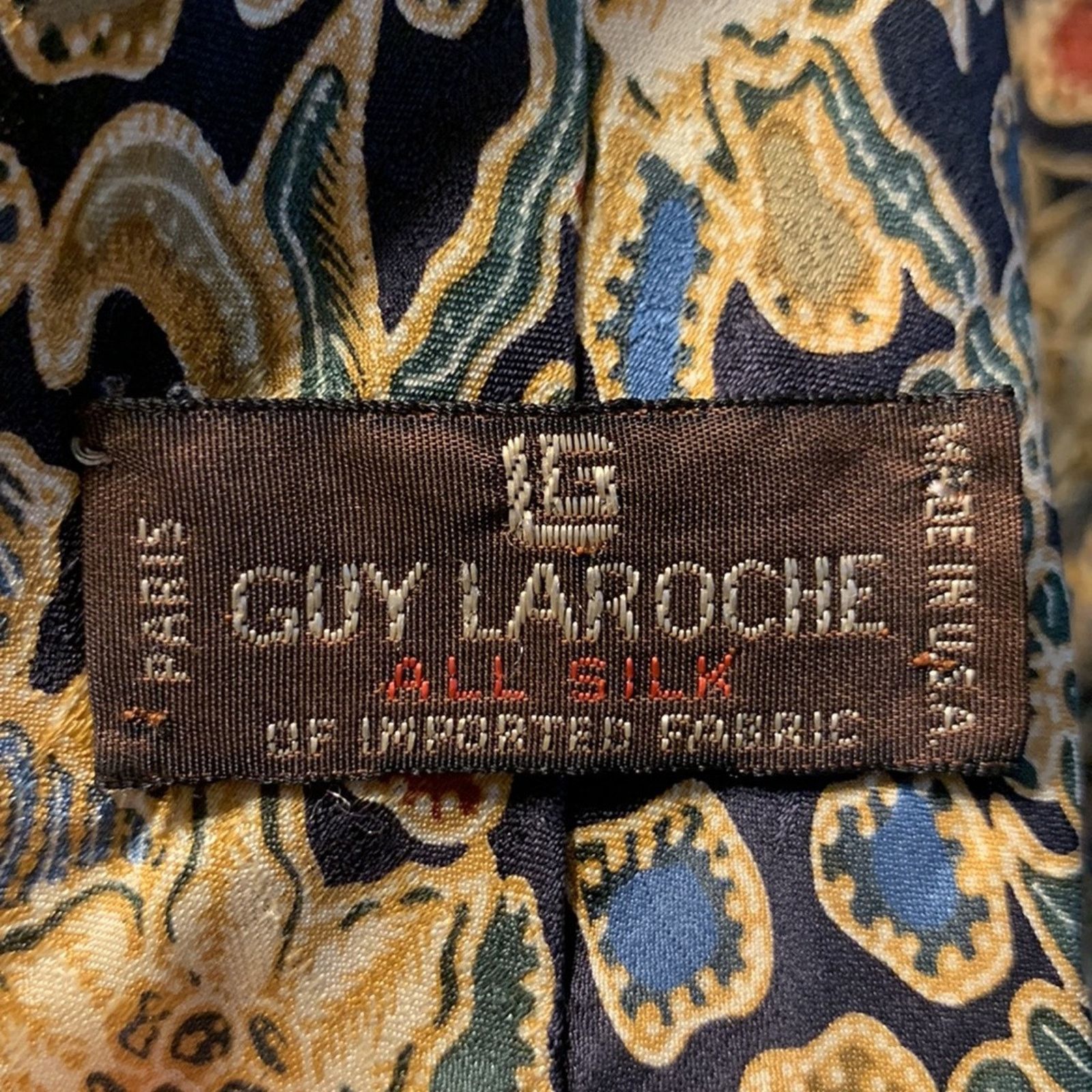 Guy Laroche 80’s Guy Laroche Paris silk batik print necktie Size ONE SIZE - 5 Thumbnail