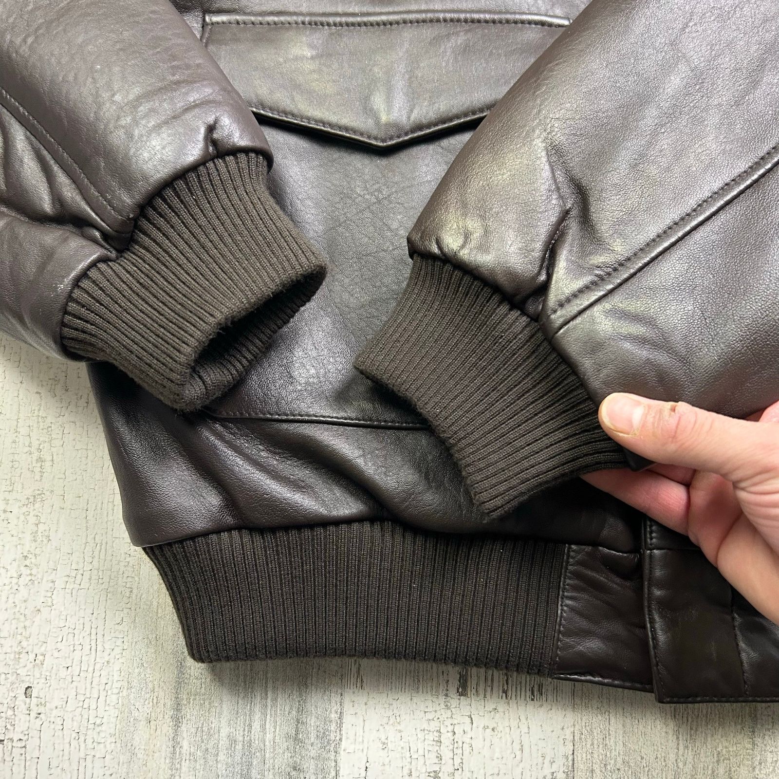 Orvis × Vintage Orvis Brown Leather Flight Aviator Bomber Jacket Size US M / EU 48-50 / 2 - 6 Thumbnail