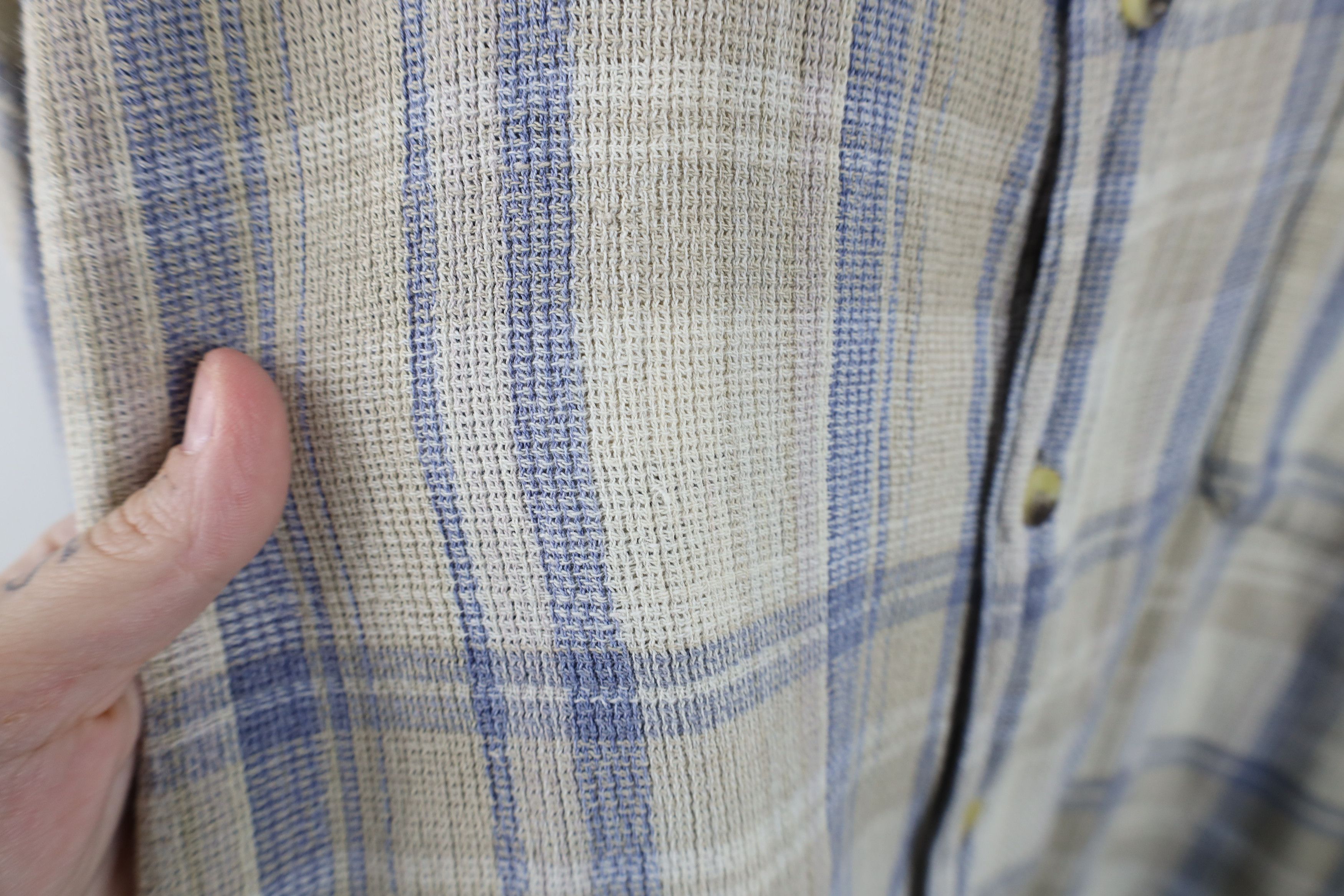 Vintage Vintage 90s Streetwear Cotton Weave Knit Button Shirt Plaid Size US XXL / EU 58 / 5 - 7 Thumbnail
