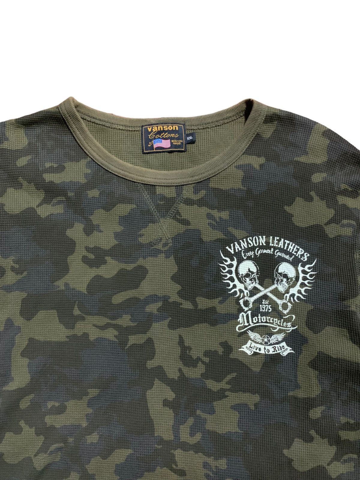 Vanson Leathers Vanson leathers camo wrench flame skull vintage Size US XL / EU 56 / 4 - 7 Thumbnail