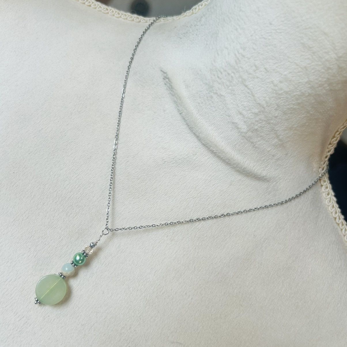 Handmade Handcrafted vintage orca agate beaded pendant necklace Size ONE SIZE - 2 Thumbnail
