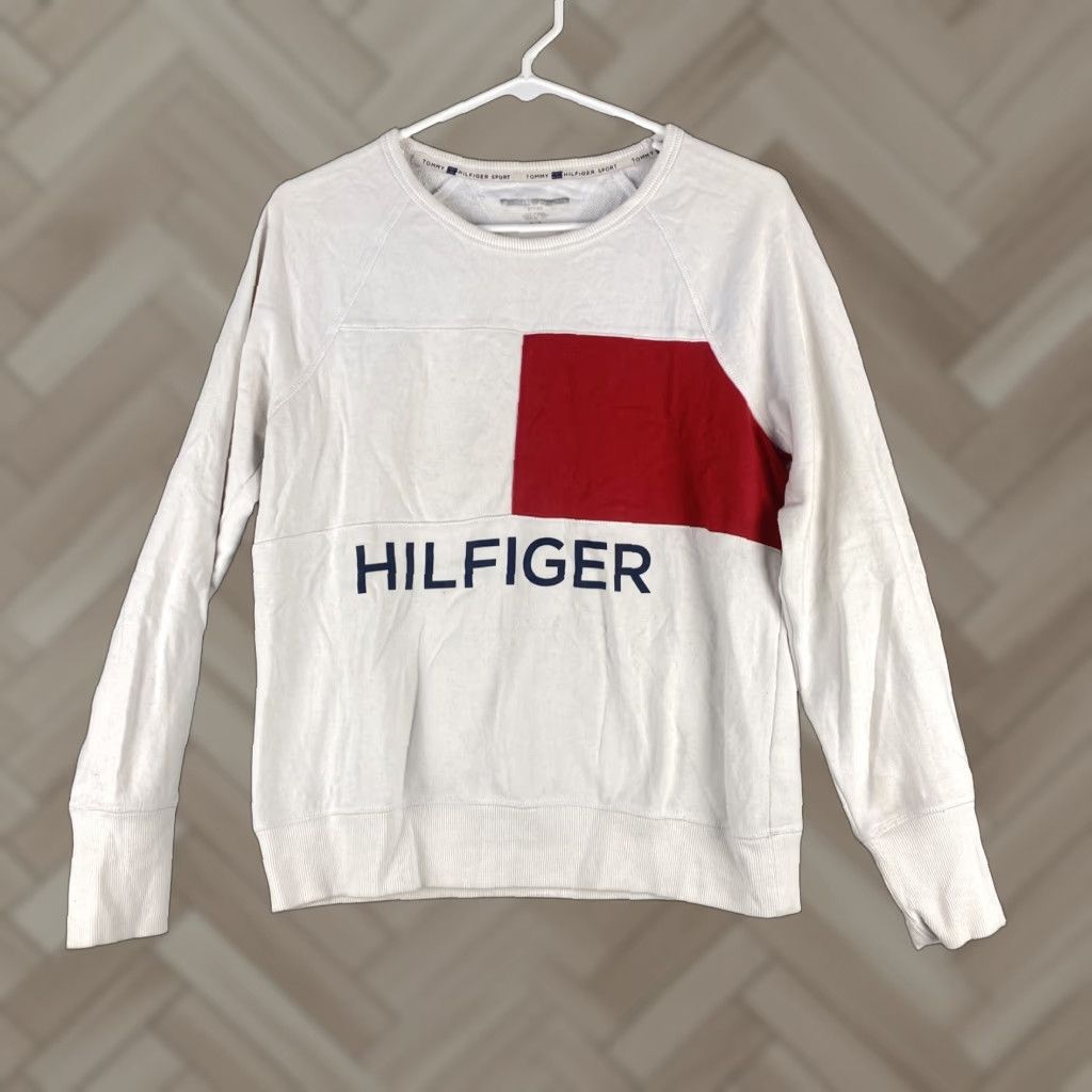 Tommy Hilfiger TOMMY HILFIGER Sweater Shirt Women Cotton Striped Pullover Long Sleeve Sz S Blue White Red USA Pattern Knit Pullover Casual Vintage: No Size S / US 4 / IT 40 - 1 Thumbnail