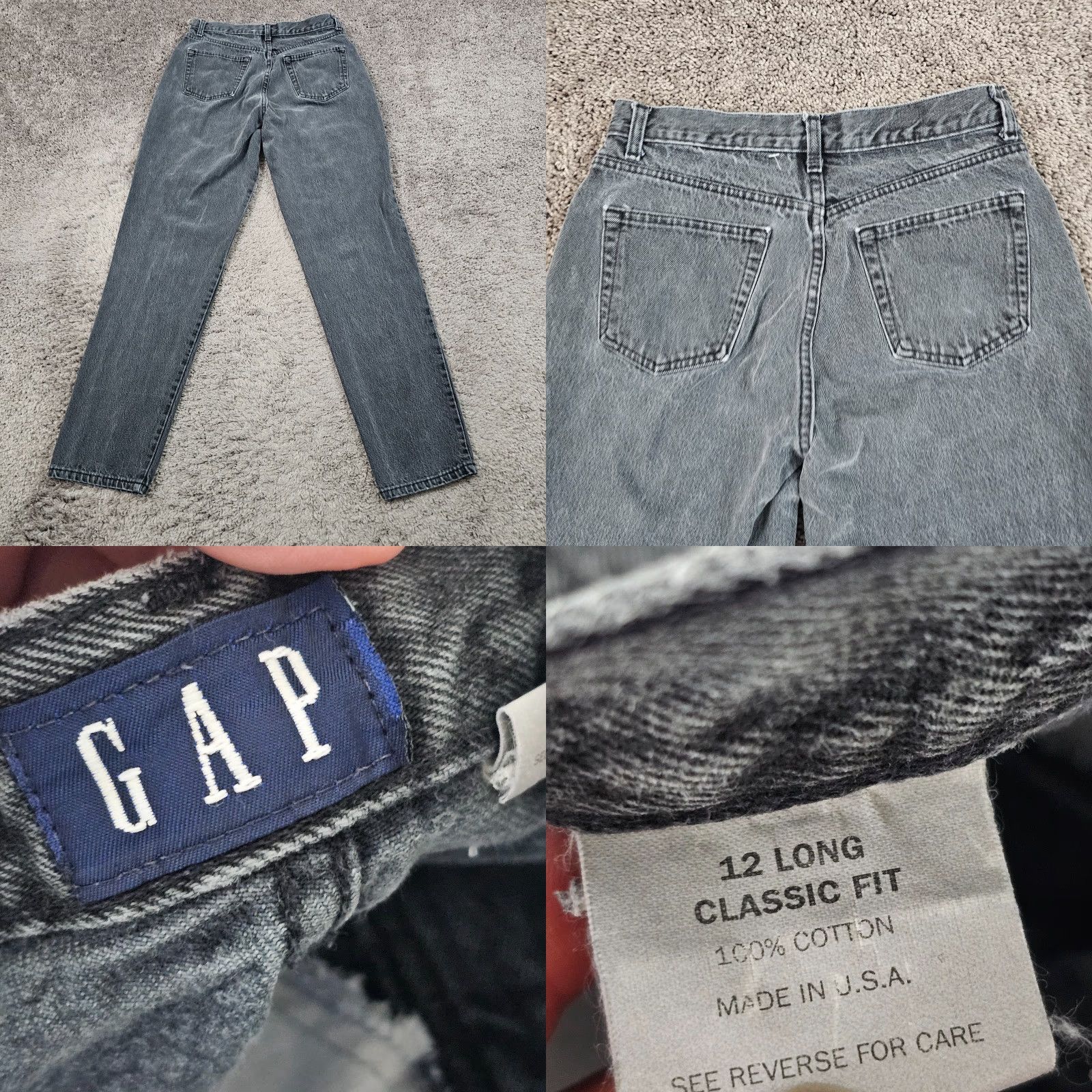 Gap VINTAGE Gap Jeans Women 12 Long Black High Rise Mom Denim USA Made 28x31 Size 28" / US 6 / IT 42 - 8 Thumbnail
