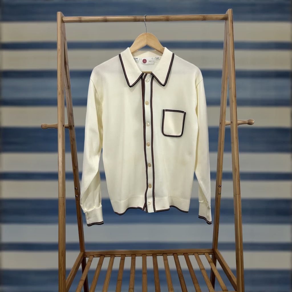 Sears VTG 70s Sears Rockabilly Button Long Sleeve Shirt L Cream Mens Kansas City Kings Road Hawaiian Cabana Theme 70s Vintage Button-Up Shirt L Mens Size US L / EU 52-54 / 3 - 1 Thumbnail